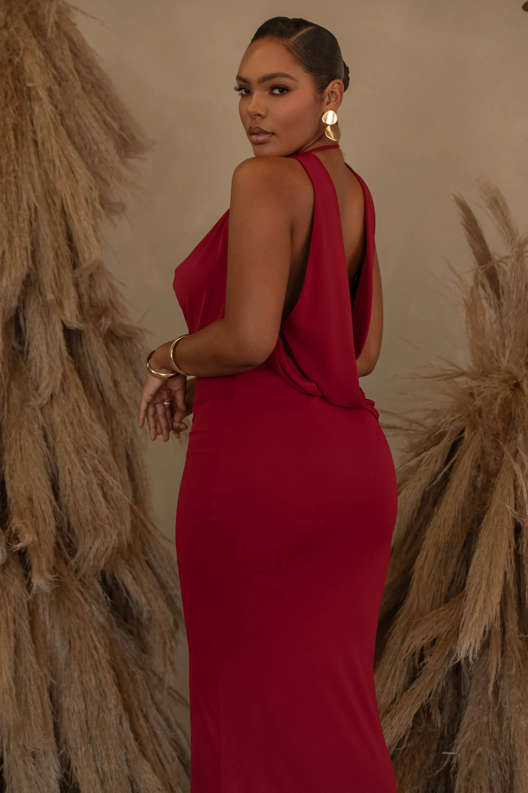 red_infinite_allure_cowl__10.webp JLUXLABEL Red Infinite Allure Cowl Neck Dress