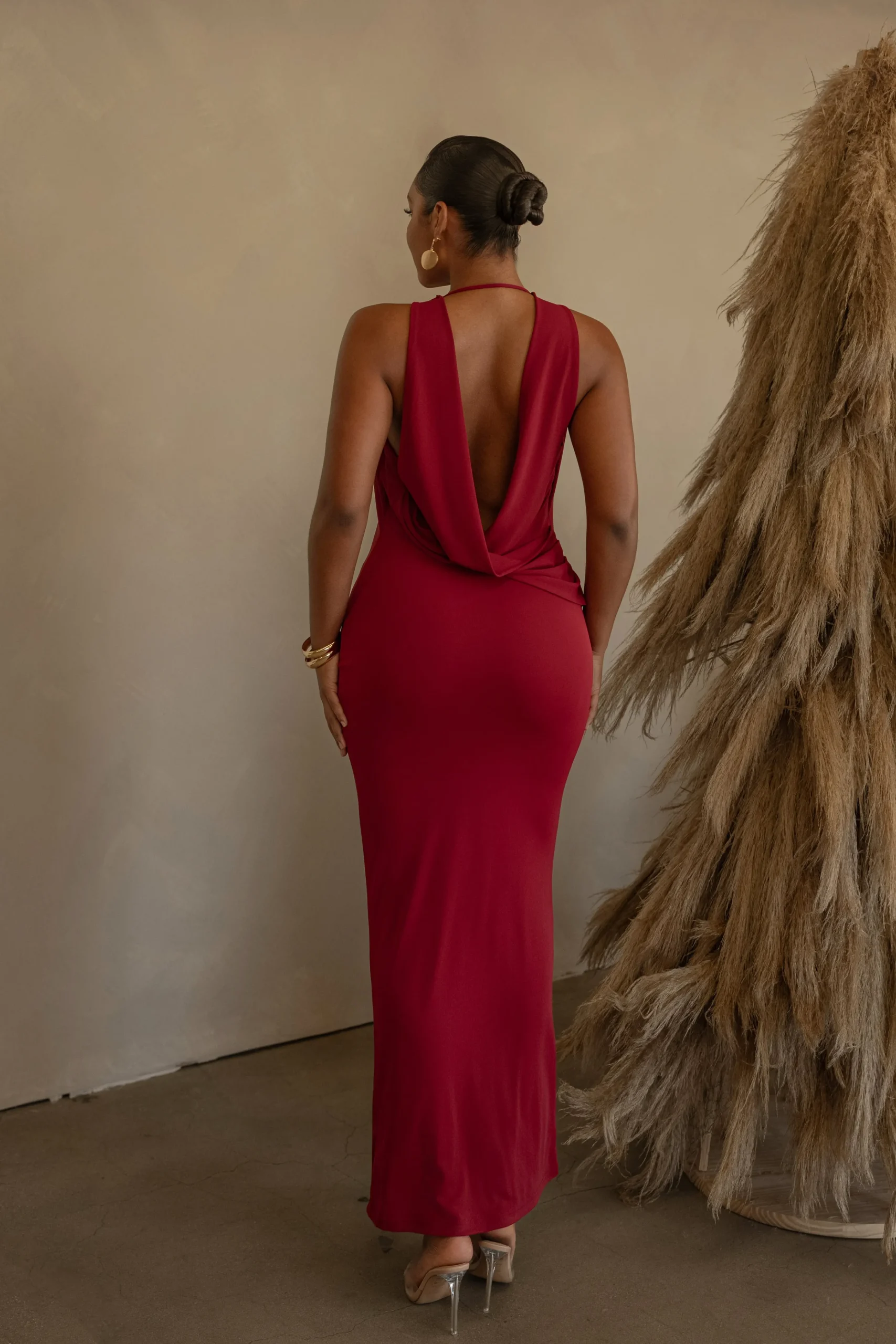 red_infinite_allure_cowl__14.webp JLUXLABEL Red Infinite Allure Cowl Neck Dress