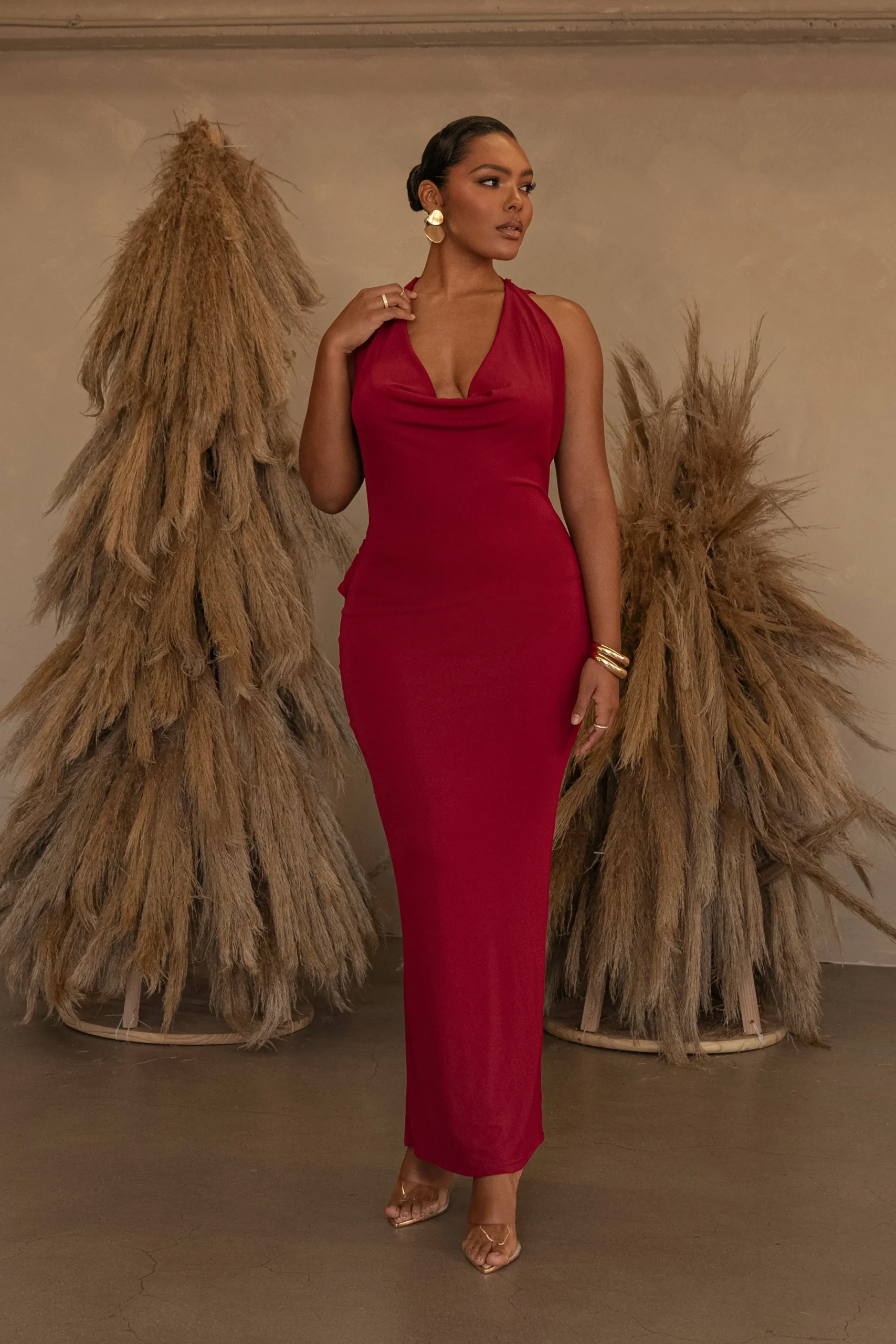 red_infinite_allure_cowl__2.webp JLUXLABEL Red Infinite Allure Cowl Neck Dress