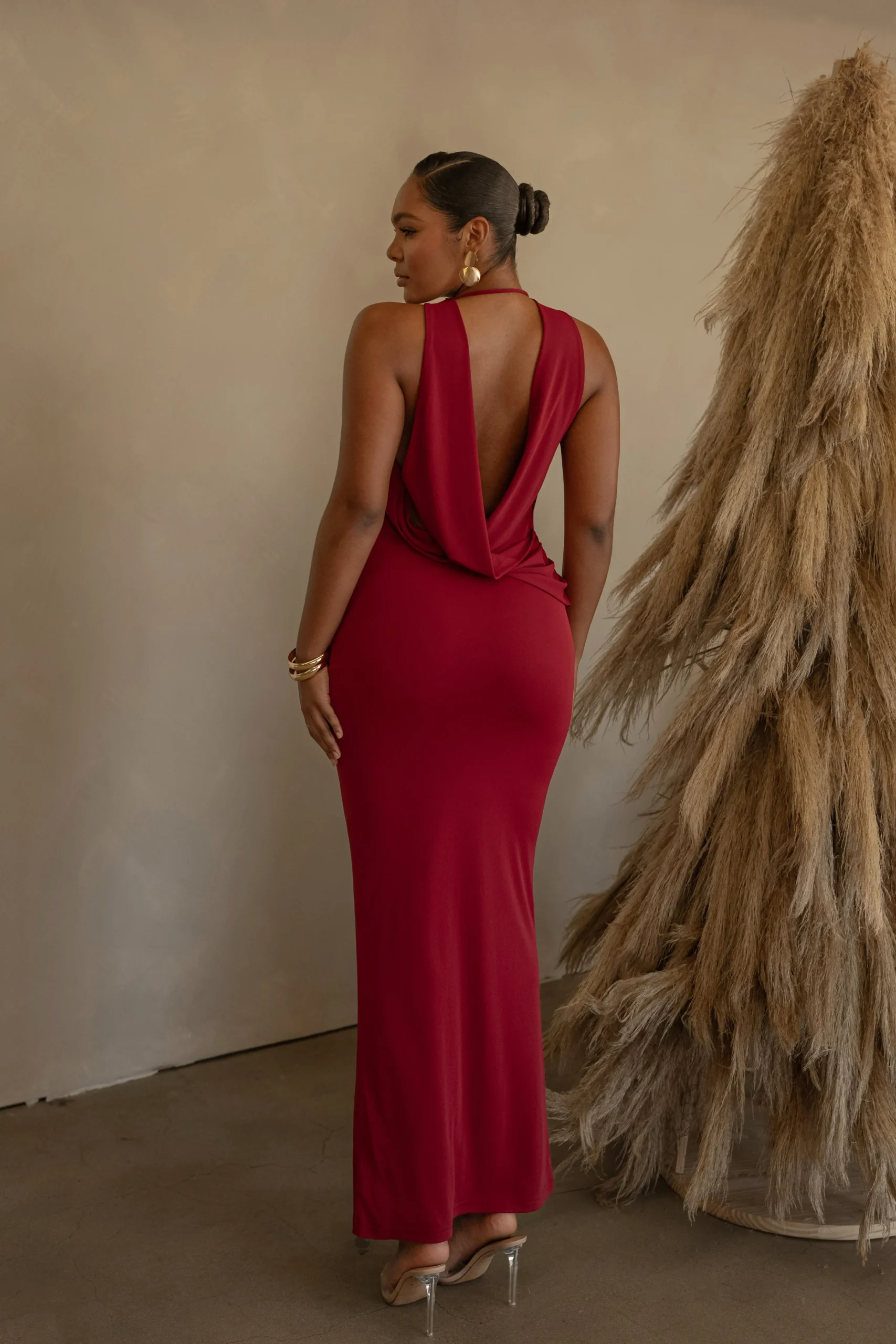 red_infinite_allure_cowl__3.webp JLUXLABEL Red Infinite Allure Cowl Neck Dress
