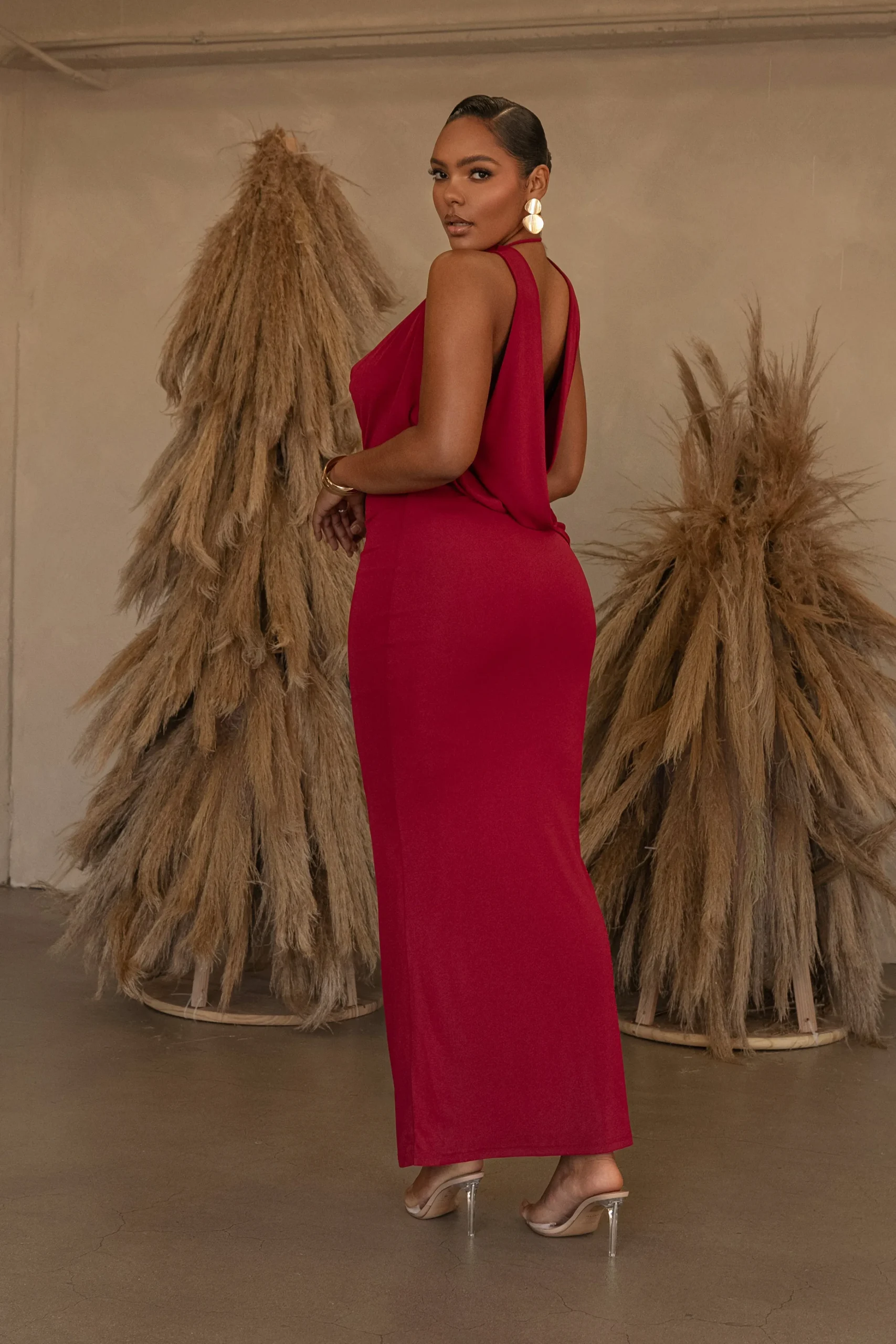 red_infinite_allure_cowl__7.webp JLUXLABEL Red Infinite Allure Cowl Neck Dress