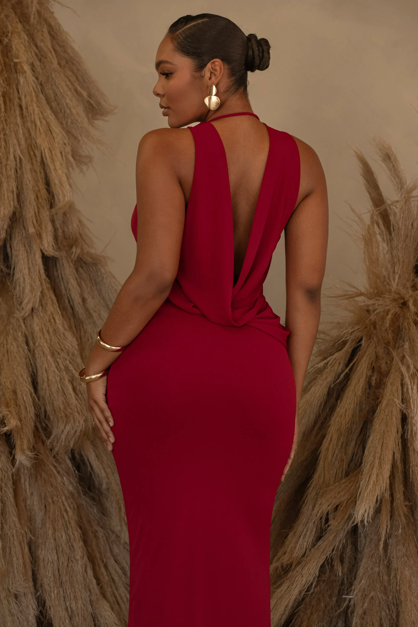 red_infinite_allure_cowl__8.webp JLUXLABEL Red Infinite Allure Cowl Neck Dress