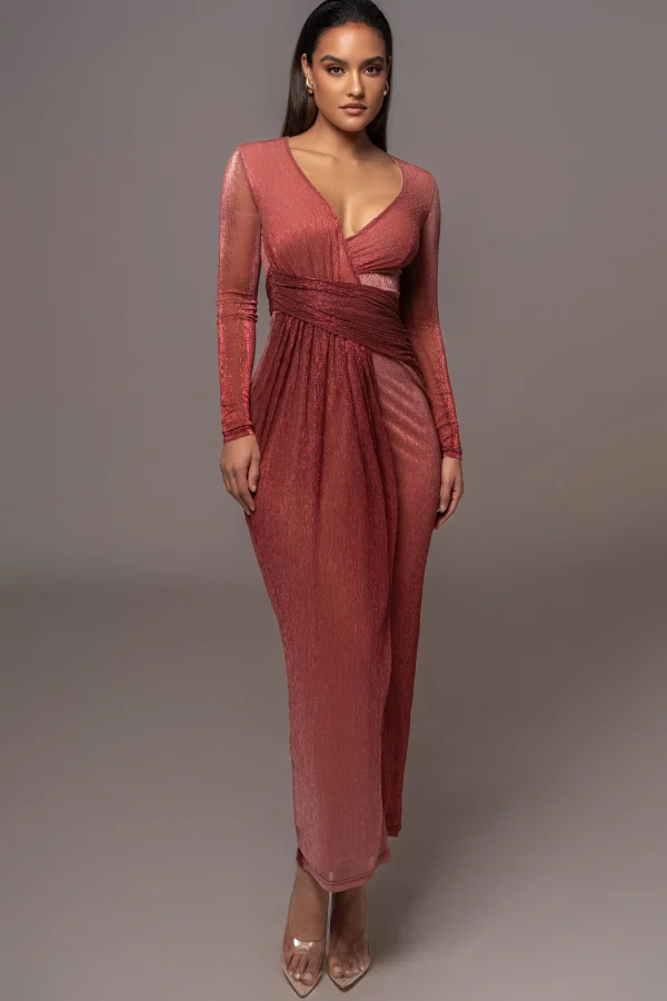 JLUXLABEL Red Karissa Plunge Maxi Dress