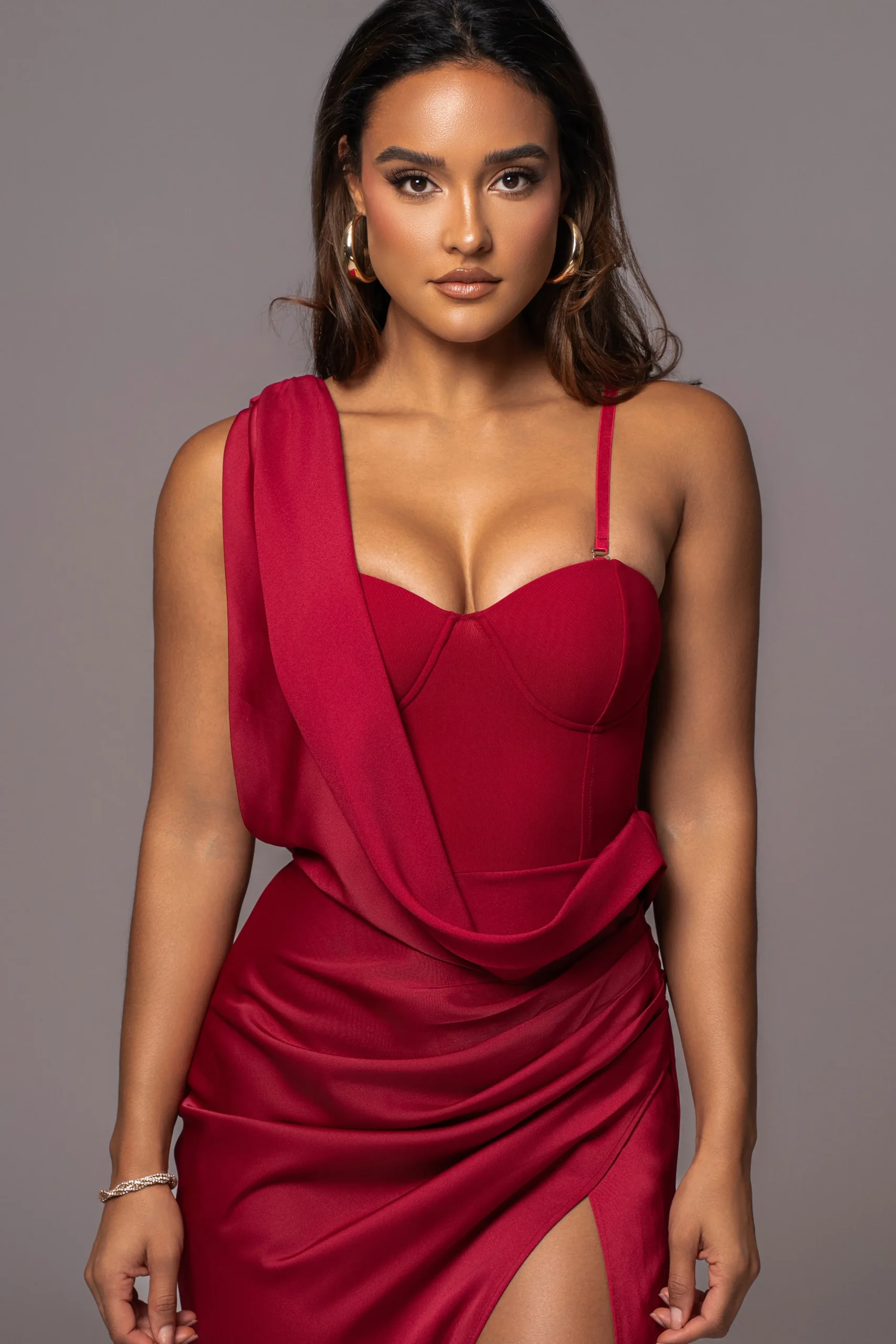 red_kristiana_slit_dress_1.webp JLUXLABEL Red KRISTIANA SLIT DRESS