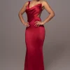 JLUXLABEL Red Satin Belle Maxi Dress