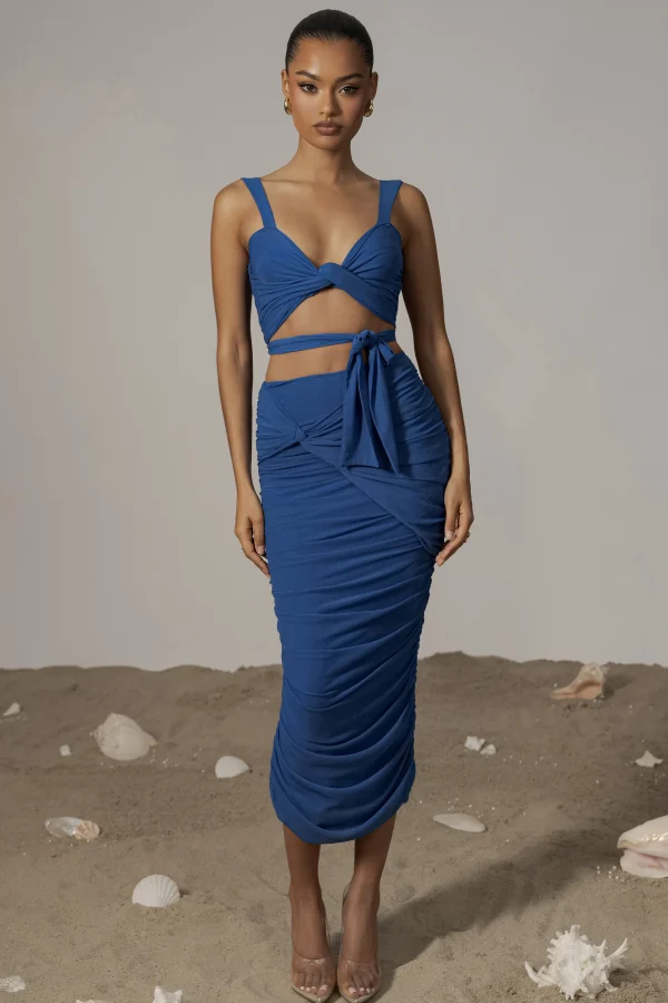 JLUXLABEL Royal Blue Extend Your Stay Skirt Set