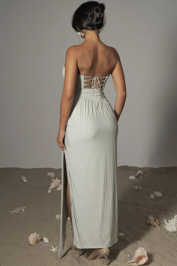 JLUXLABEL Sage Celestial Drape Maxi Dress