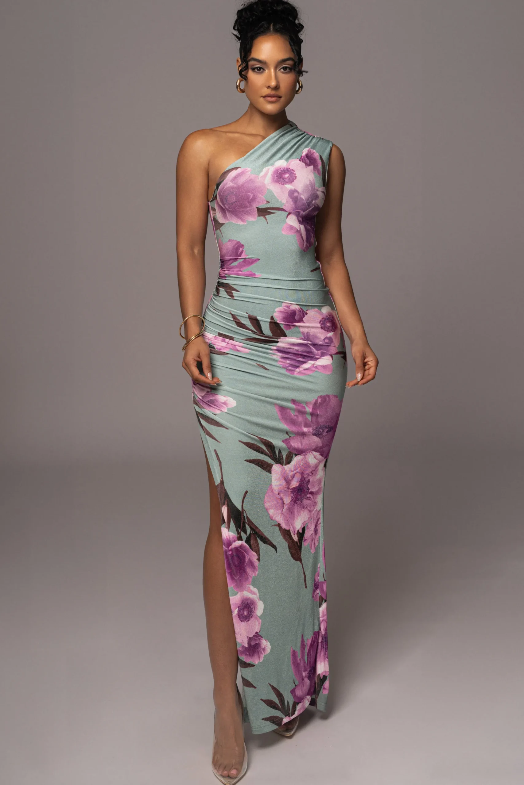 sage_floral_eden_one_shou_0.webp JLUXLABEL Sage Floral Eden One Shoulder Maxi Dress