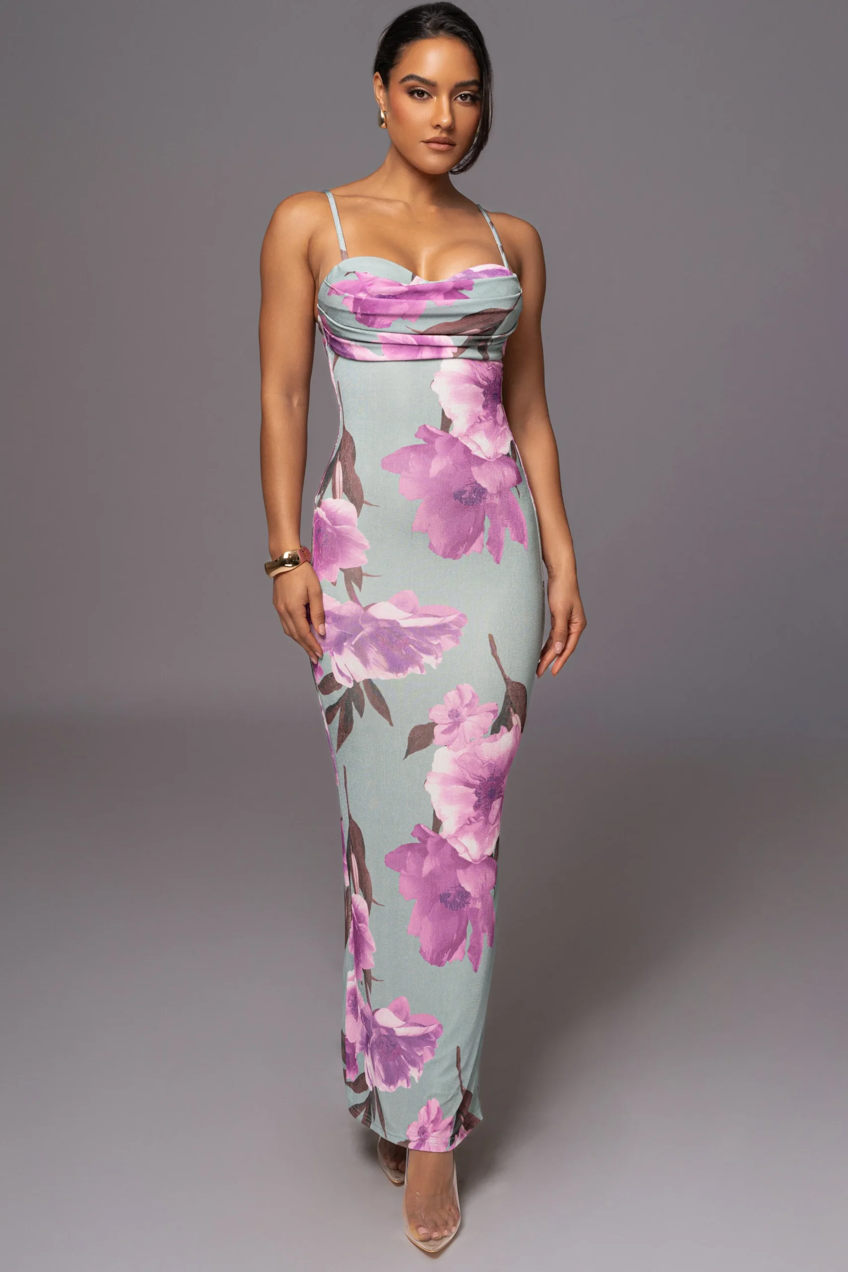 sage_floral_slinky_vision_3.webp JLUXLABEL Sage Floral Slinky Visions Of You Maxi Dress
