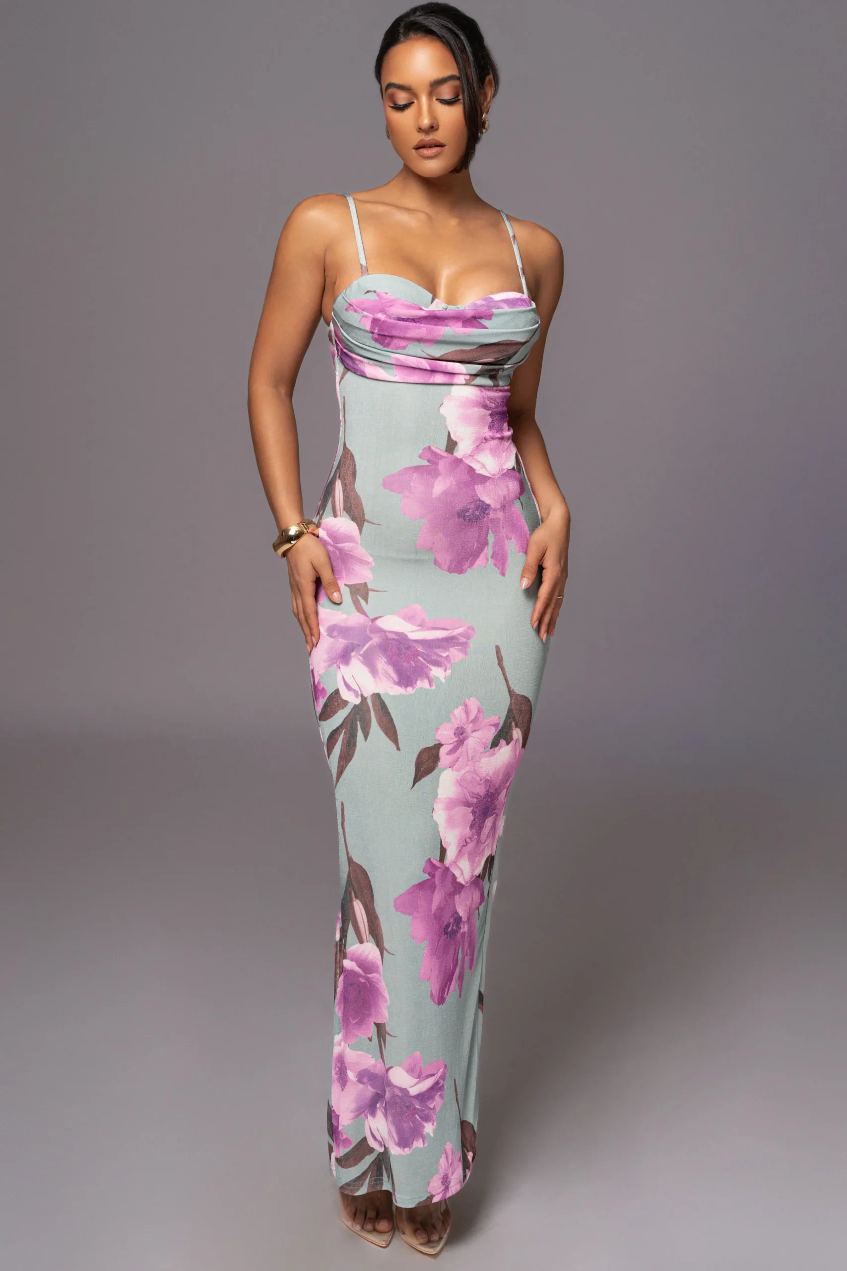 sage_floral_slinky_vision_7.webp JLUXLABEL Sage Floral Slinky Visions Of You Maxi Dress