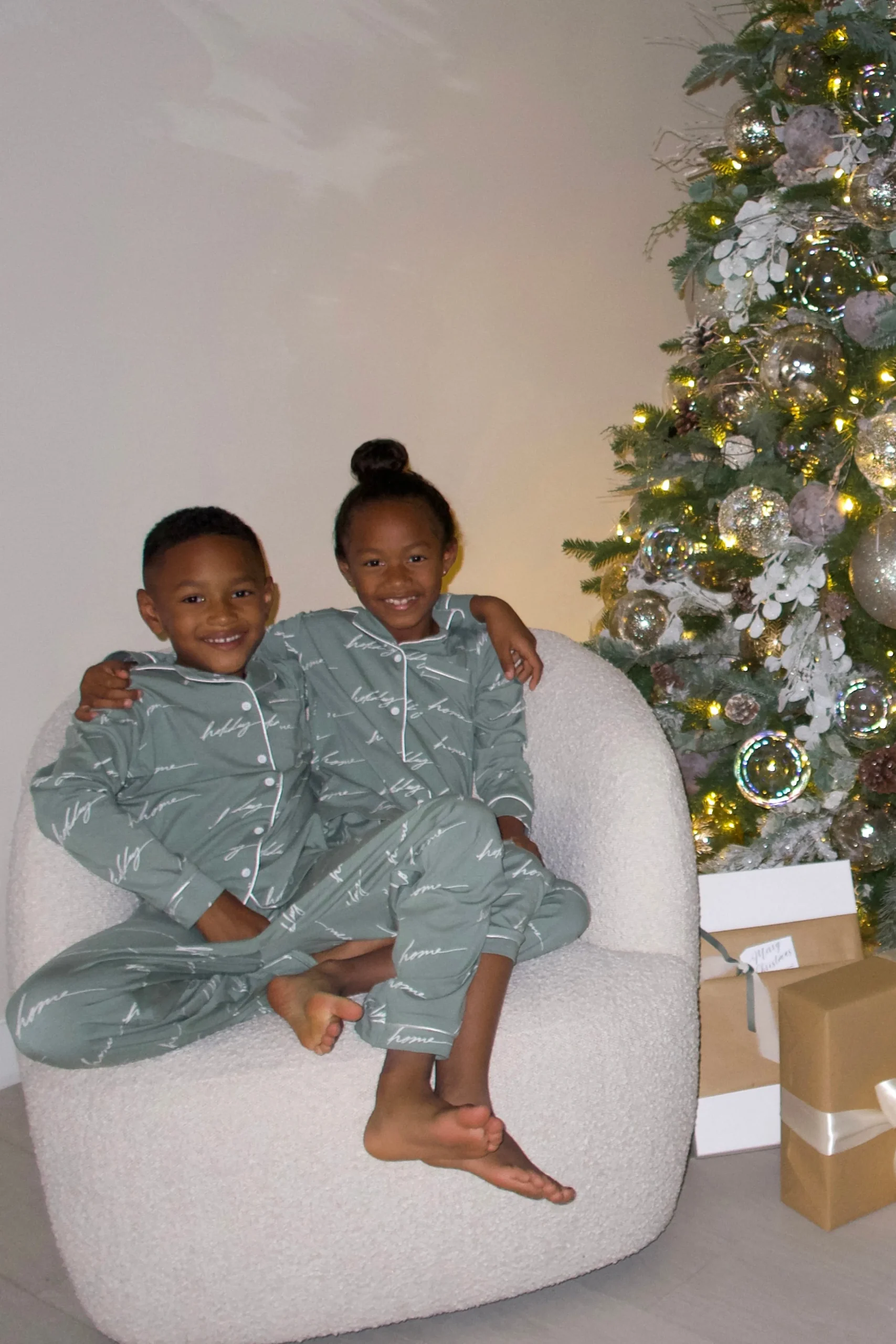 sage_home_for_the_holiday_0-1.webp Kids JLUXLABEL Sage Home For The Holidays Kids Pajama Set