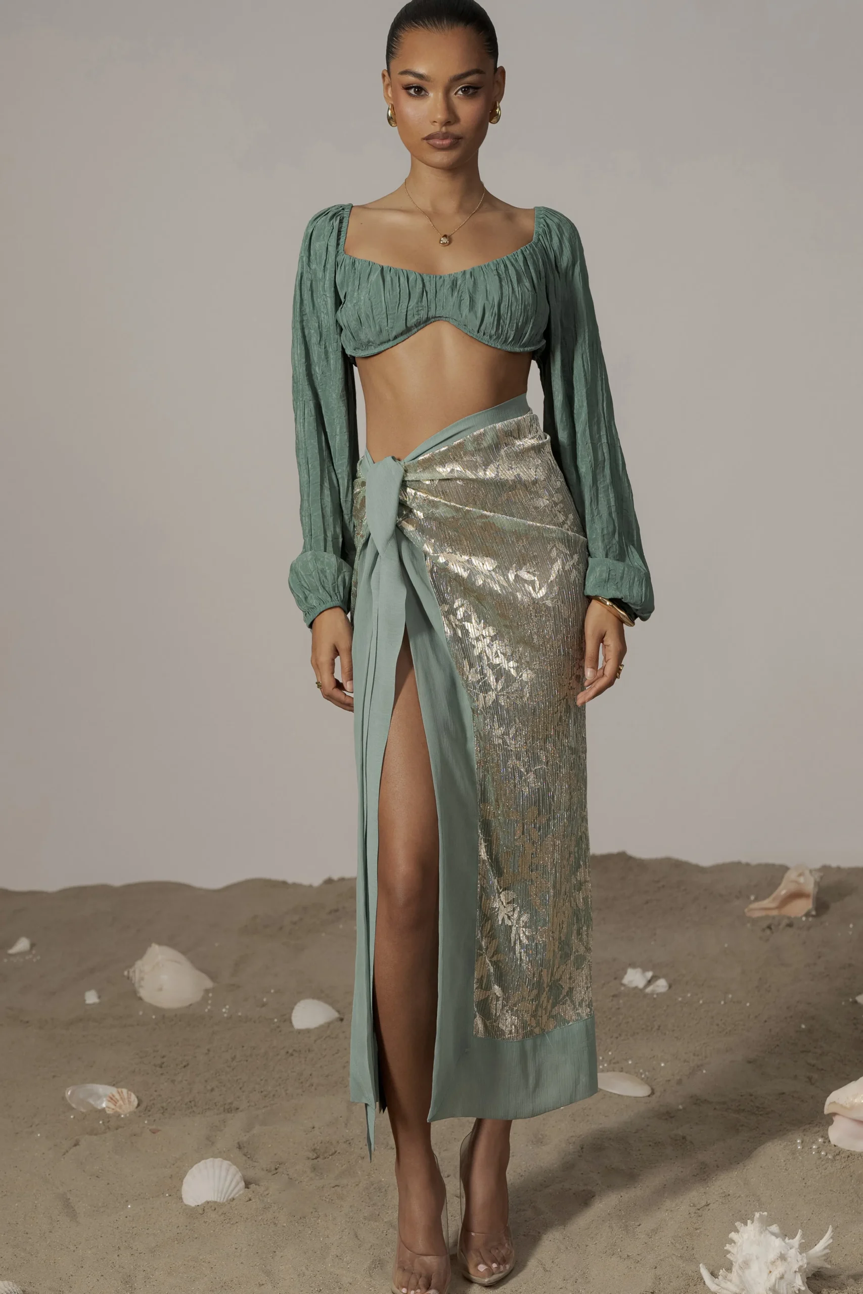 sage_positano_printed_sar_0.webp JLUXLABEL Sage Positano Printed Sarong Skirt