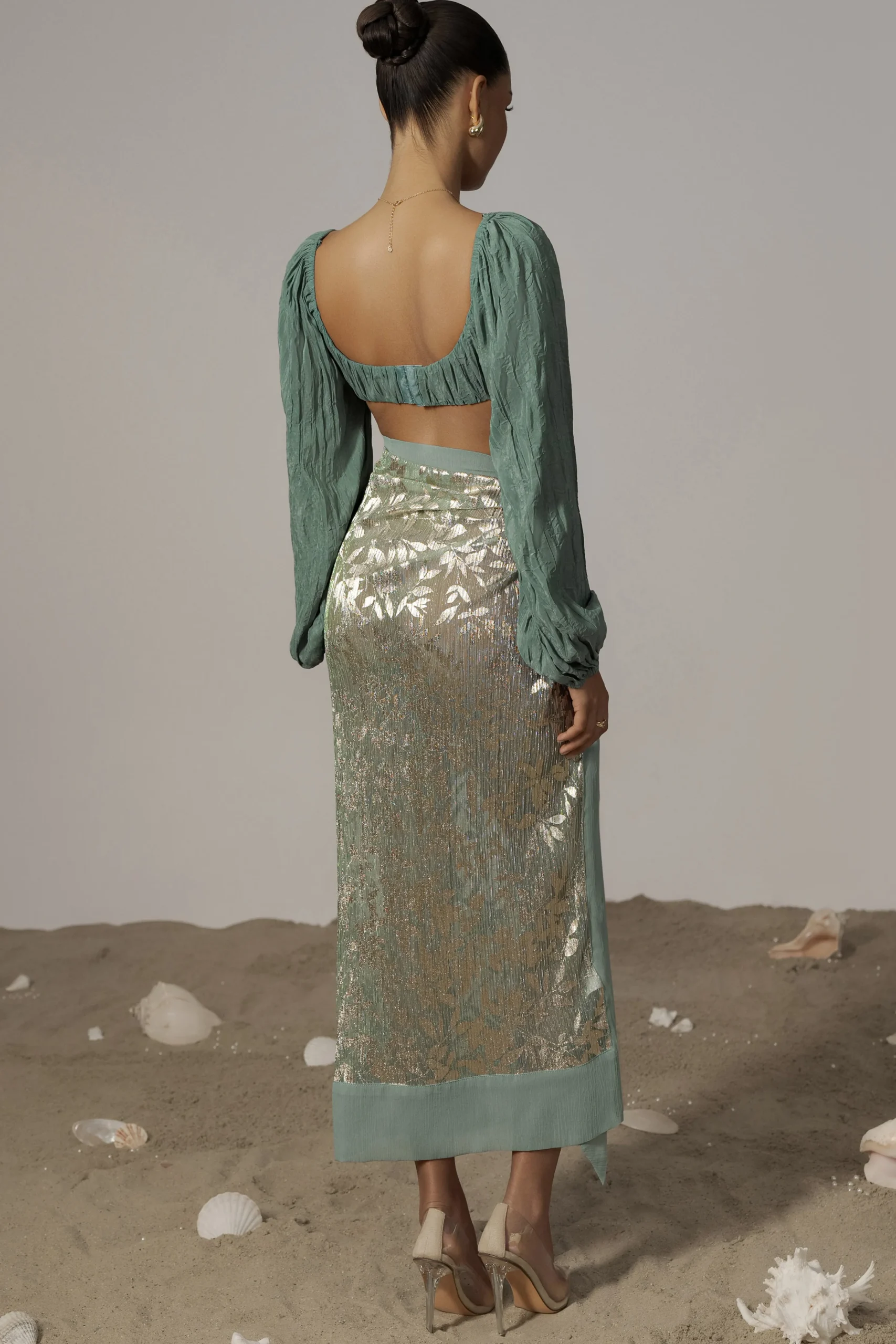 sage_positano_printed_sar_7.webp JLUXLABEL Sage Positano Printed Sarong Skirt