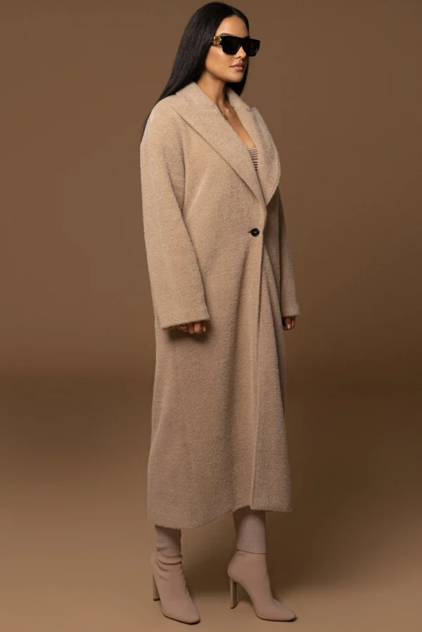 JLUXLABEL Sand Chelsie Longline Coat