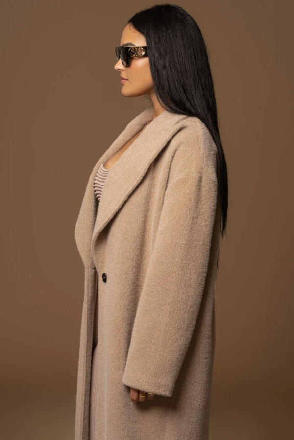 JLUXLABEL Sand Chelsie Longline Coat