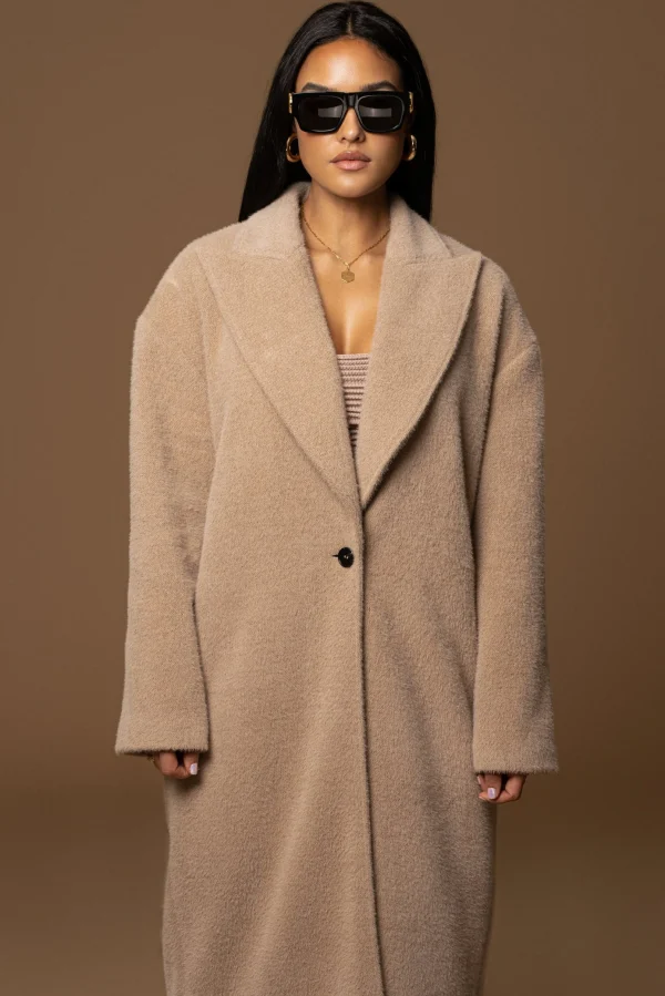 JLUXLABEL Sand Chelsie Longline Coat