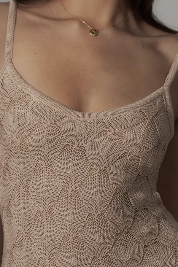 JLUXLABEL Sand Gabriela Knit Maxi Dress