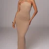 JLUXLABEL Sand Overseas Halter Maxi Dress