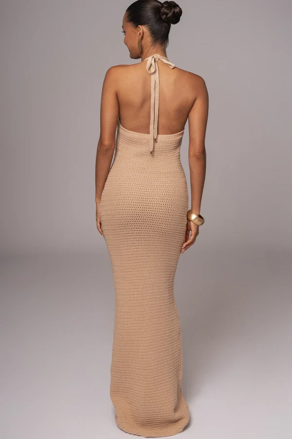 JLUXLABEL Sand Overseas Halter Maxi Dress
