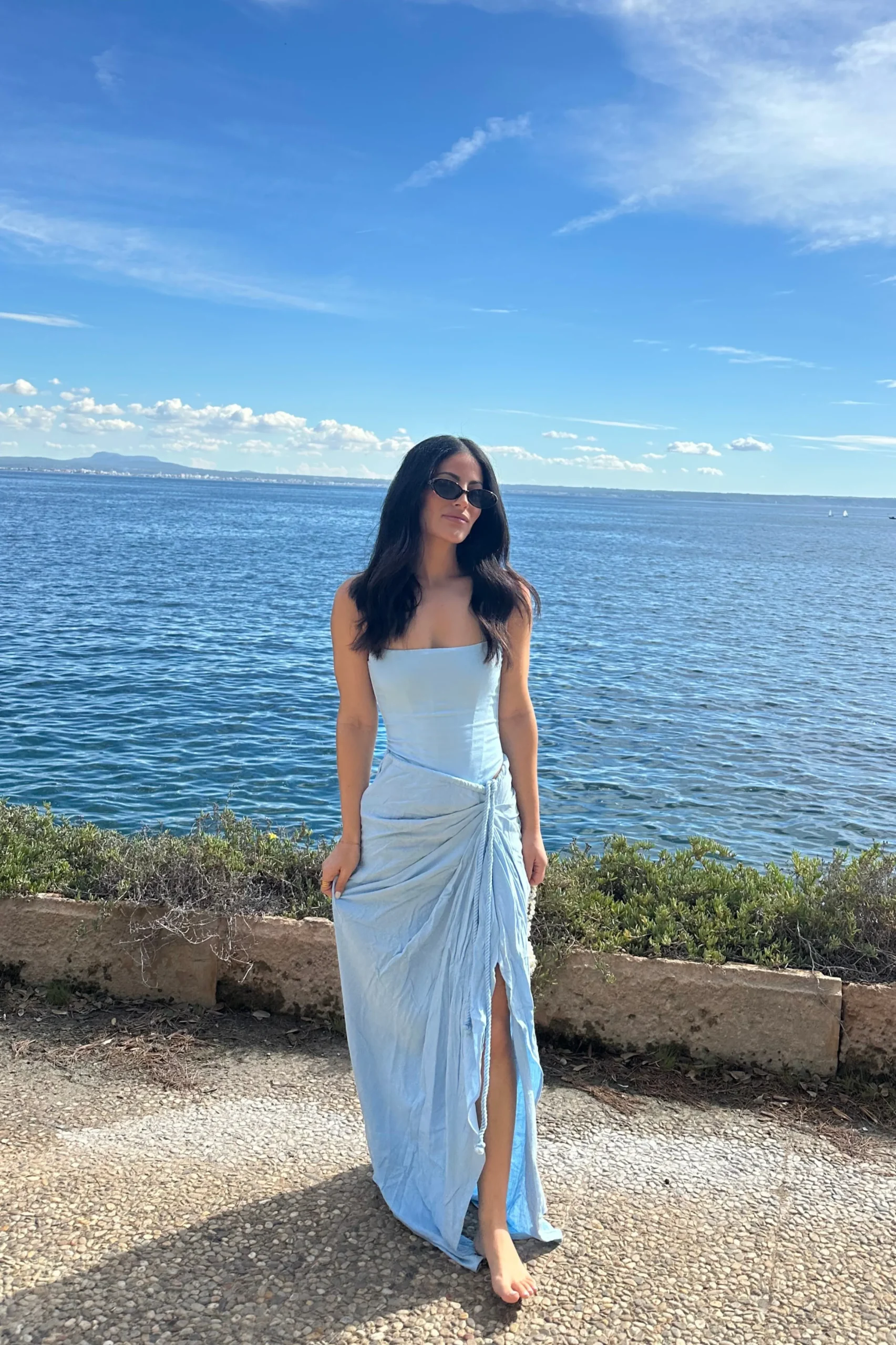 sky_blue_noelia_linen_sli_0.webp JLUXLABEL Sky Blue Noelia Linen Slit Skirt