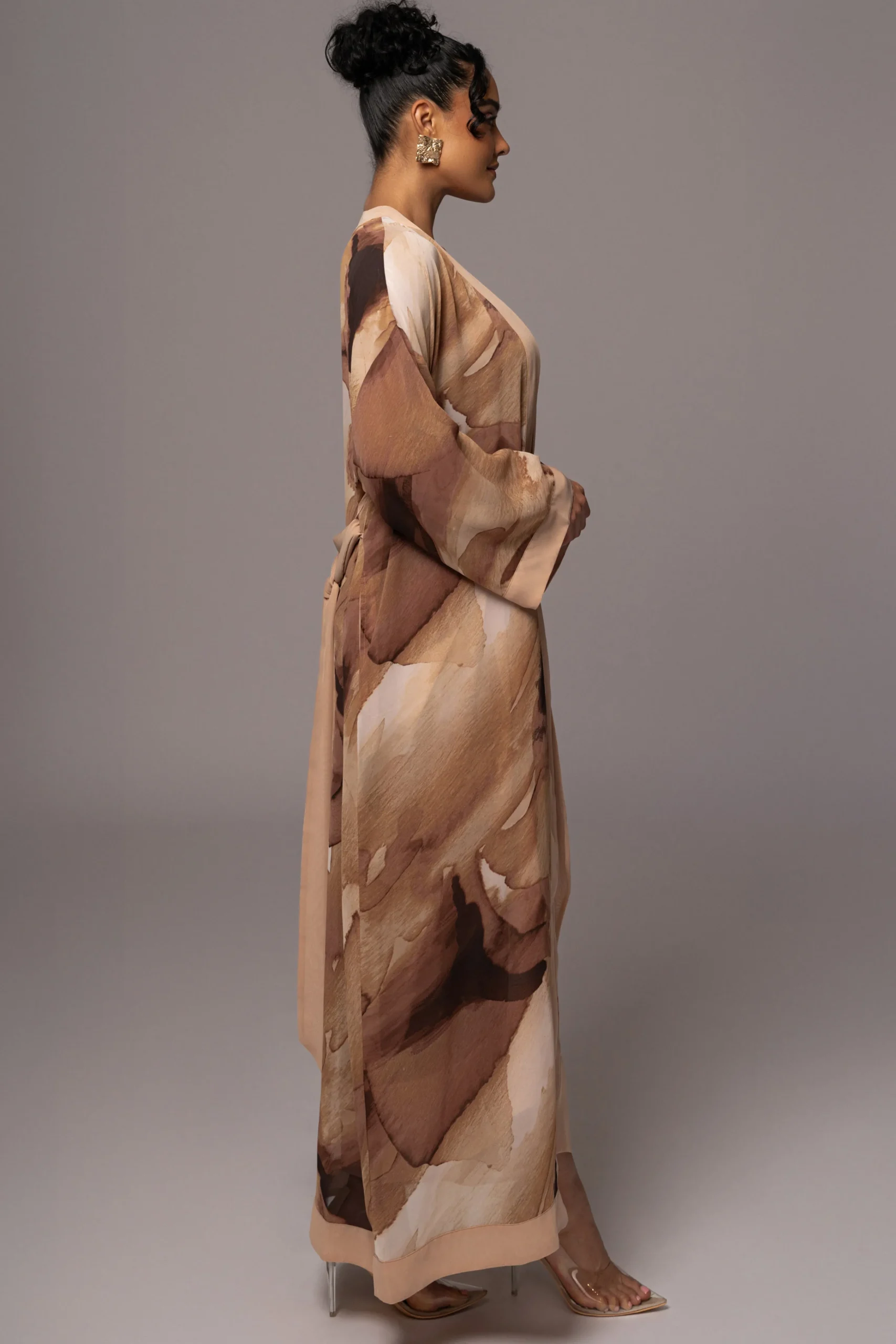 tan_abstract_alissa_print_8.webp JLUXLABEL Tan Abstract Alissa Printed Duster