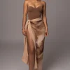 JLUXLABEL Tan Abstract Marine Print Sarong