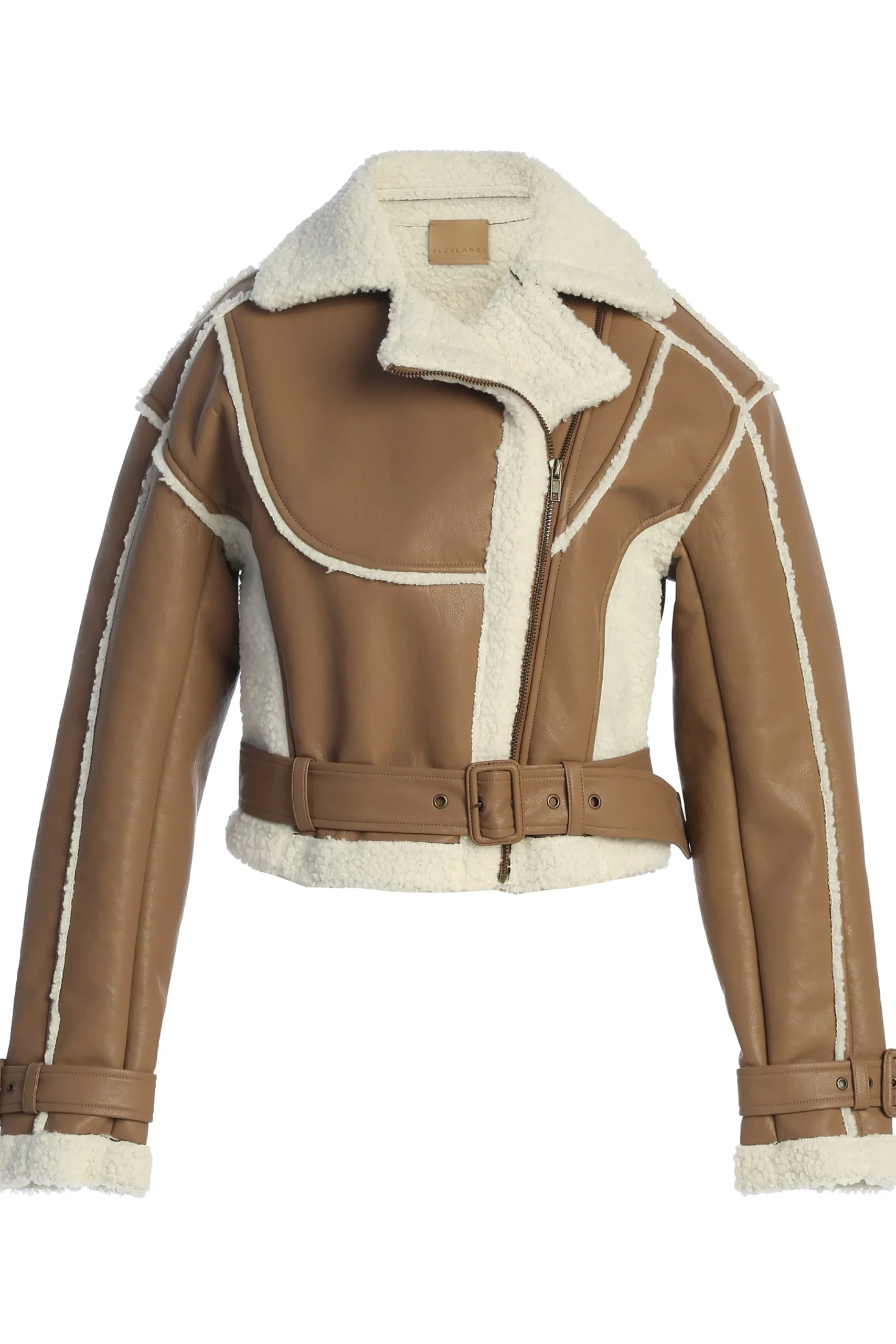 tan_faux_leather_sherpa_j_1.webp JLUXLABEL Tan Faux Leather Sherpa Jacket