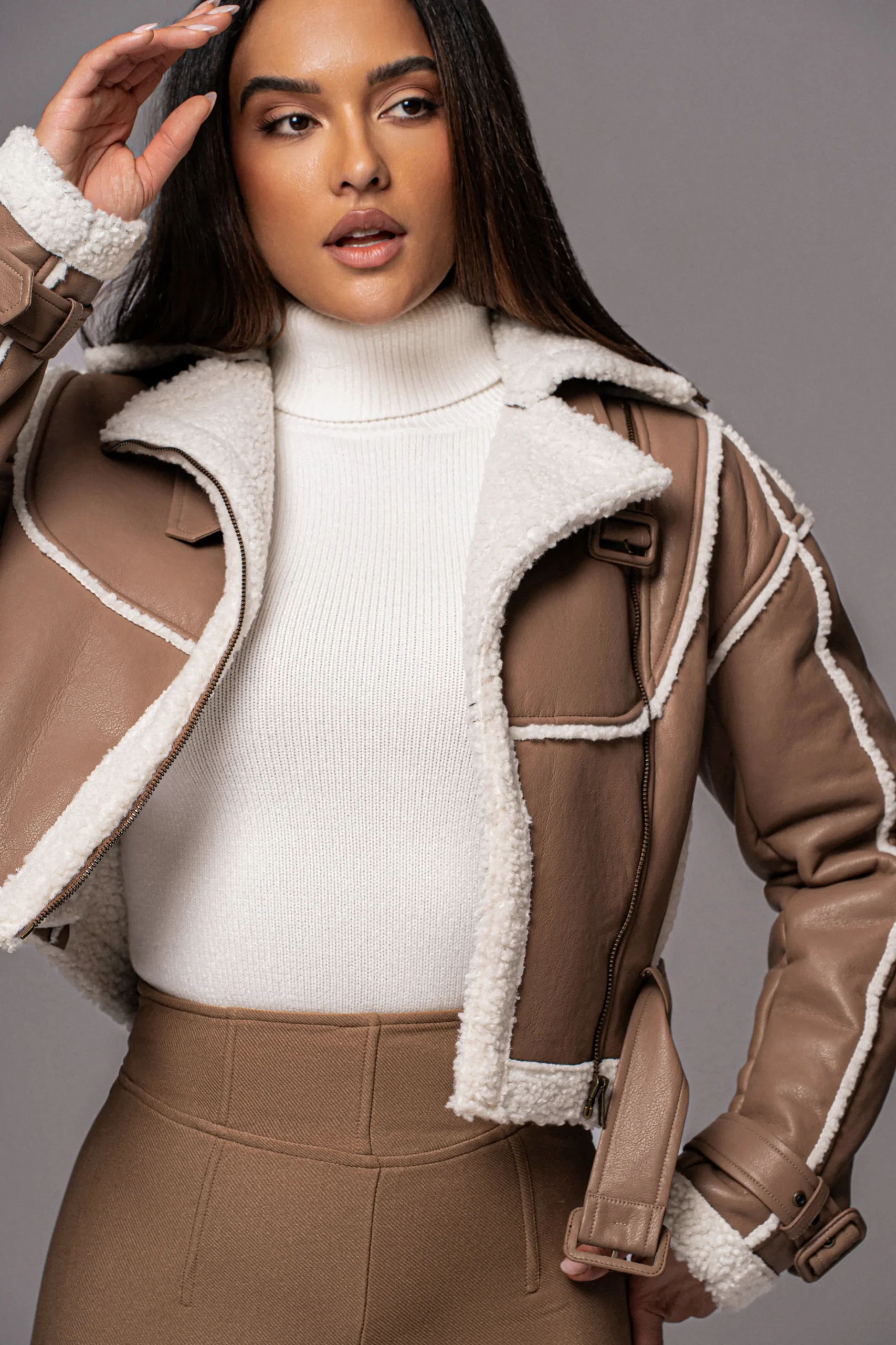 tan_faux_leather_sherpa_j_11.webp JLUXLABEL Tan Faux Leather Sherpa Jacket