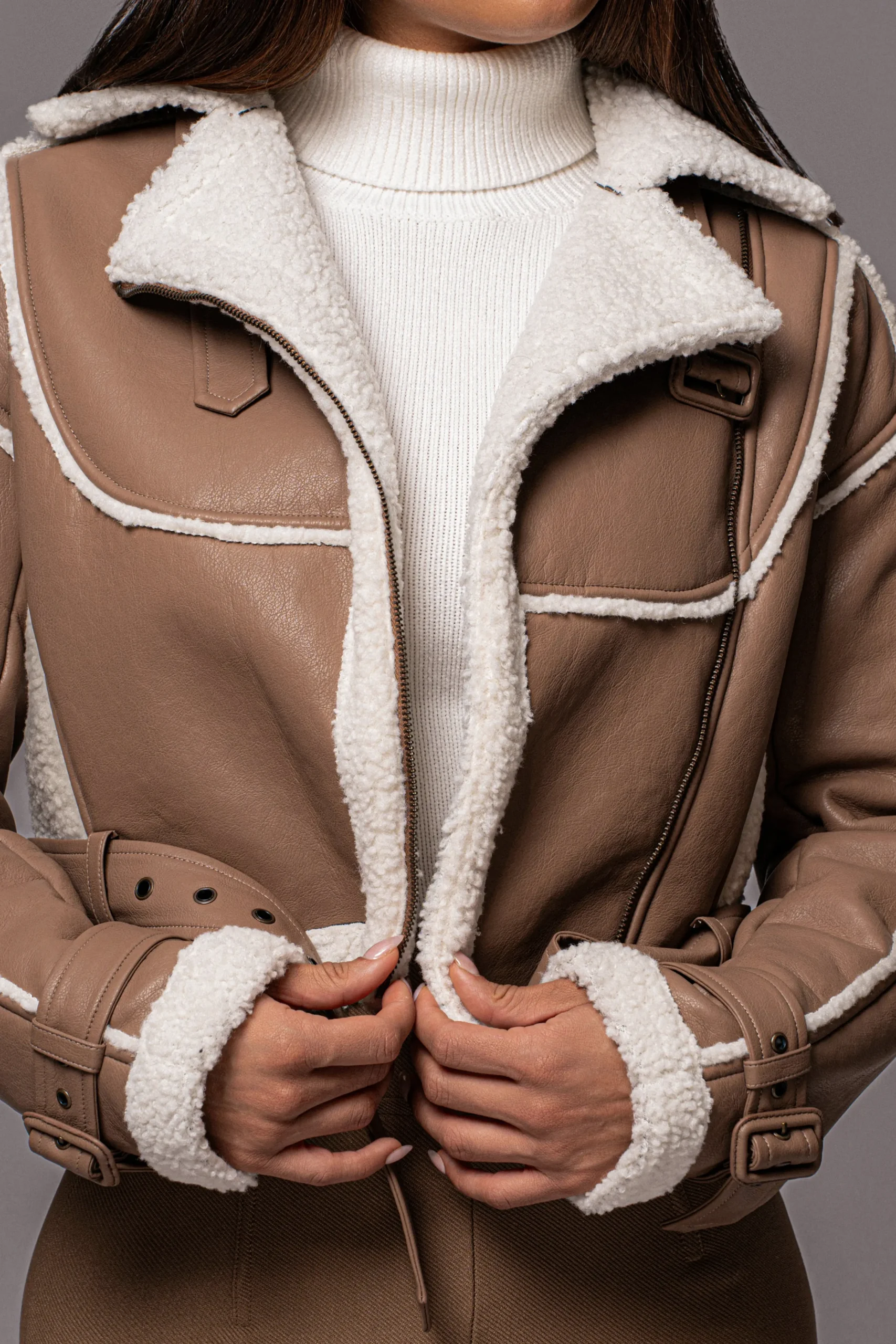 tan_faux_leather_sherpa_j_6.webp JLUXLABEL Tan Faux Leather Sherpa Jacket