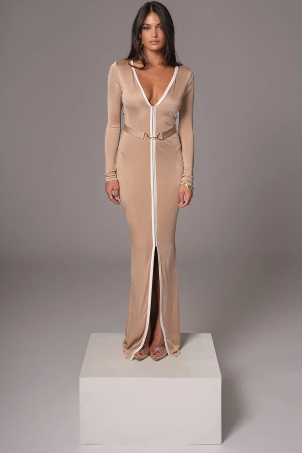 JLUXLABEL Tan Juki Maxi Dress