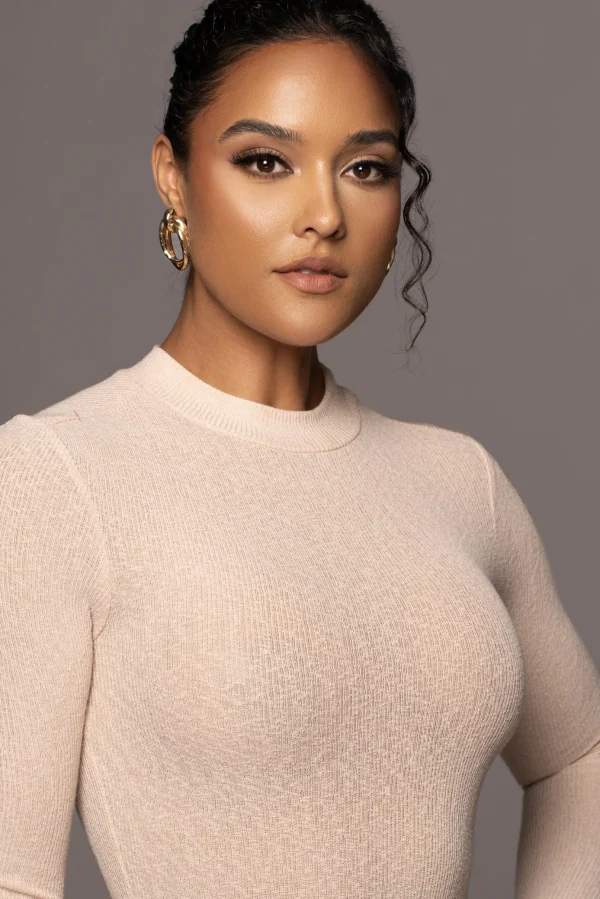 JLUXLABEL Tan Kimber High Neck Bodysuit