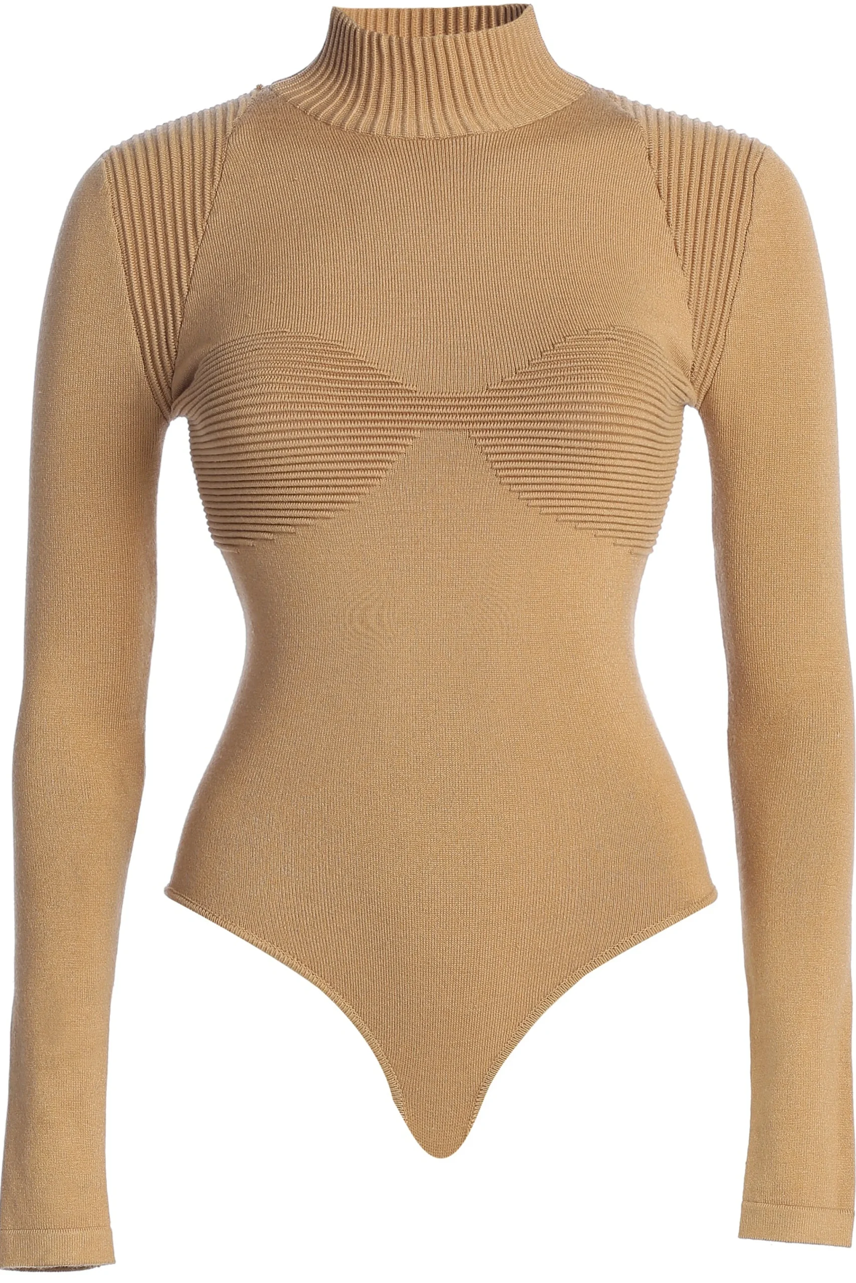 tan_love_signs_bodysuit_1.webp JLUXLABEL Tan Love Signs Bodysuit