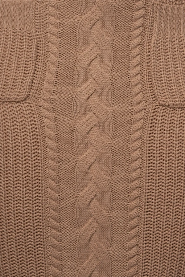 JLUXLABEL Tan Missy Cable Sweater Midi Skirt