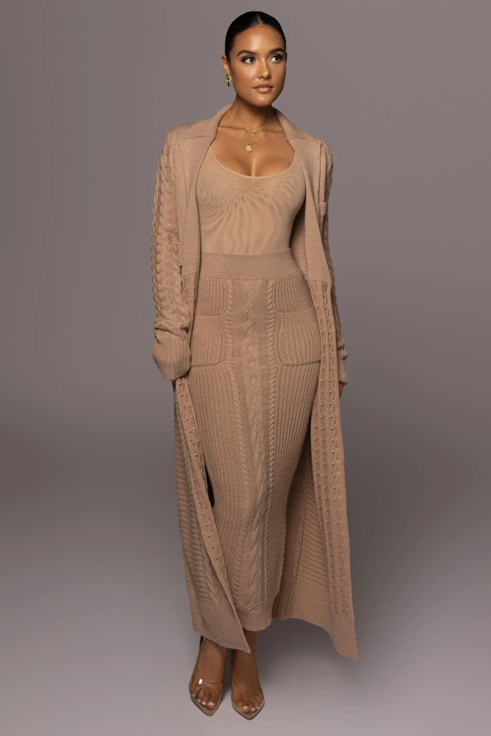 tan_missy_cable_sweater_m_5.webp JLUXLABEL Tan Missy Cable Sweater Midi Skirt
