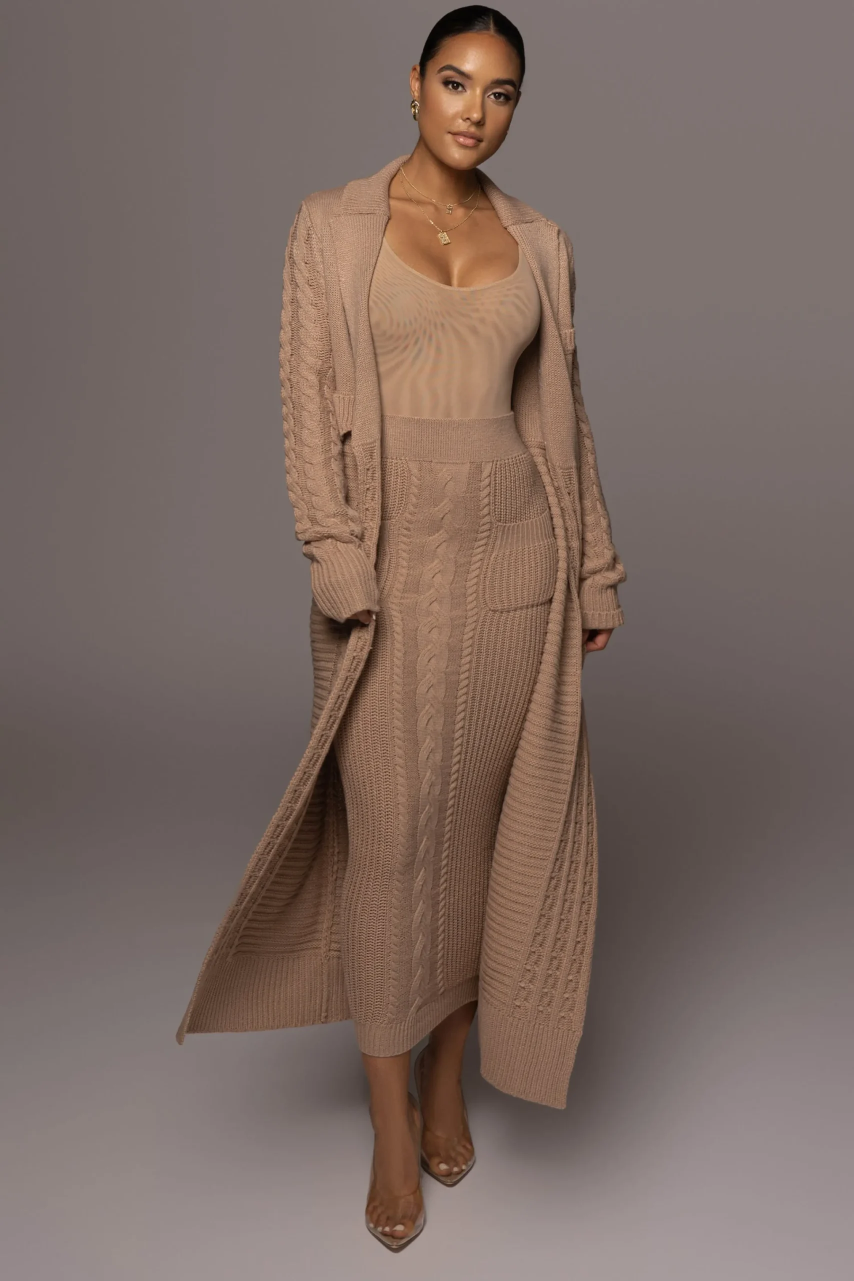 tan_missy_cable_sweater_m_7.webp JLUXLABEL Tan Missy Cable Sweater Midi Skirt