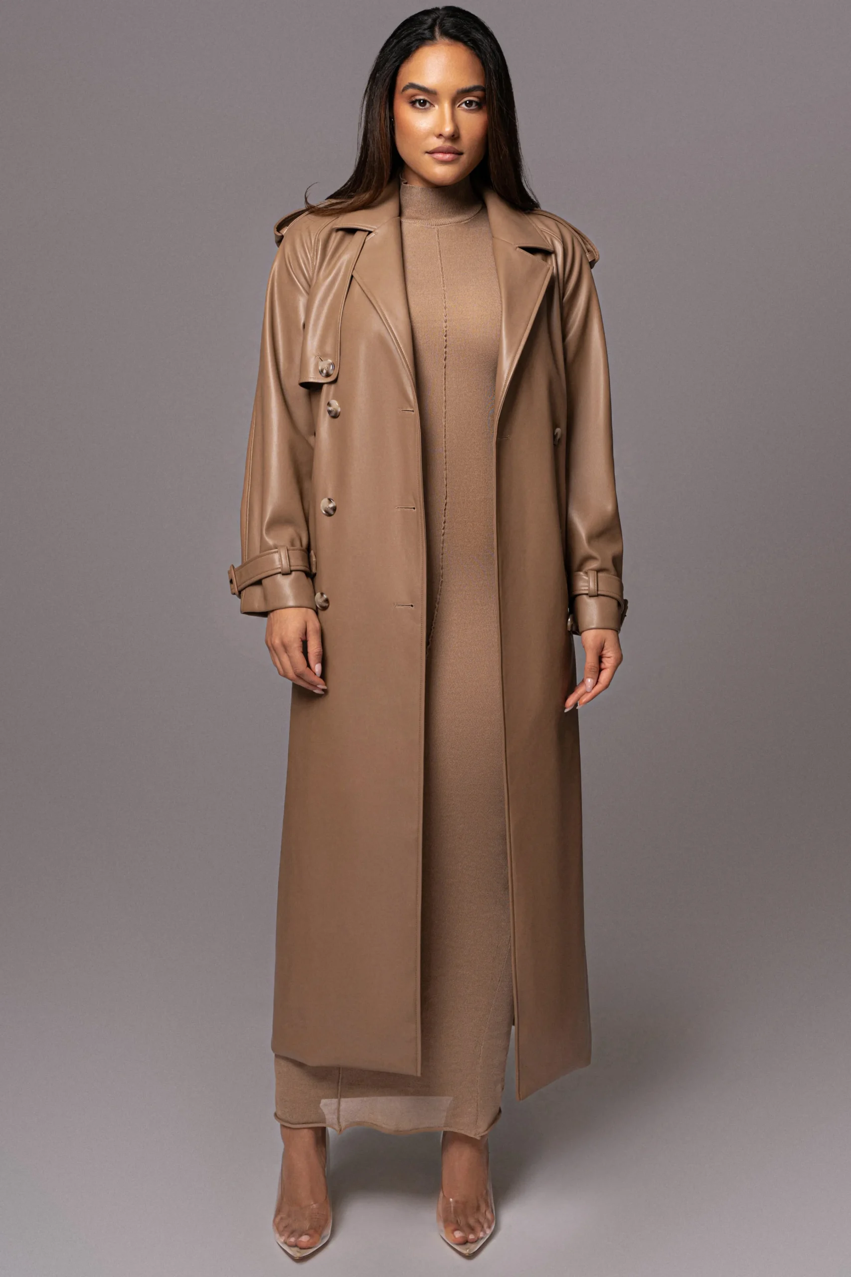 tan_odin_faux_leather_coa_1.webp JLUXLABEL Tan Odin Faux Leather Coat