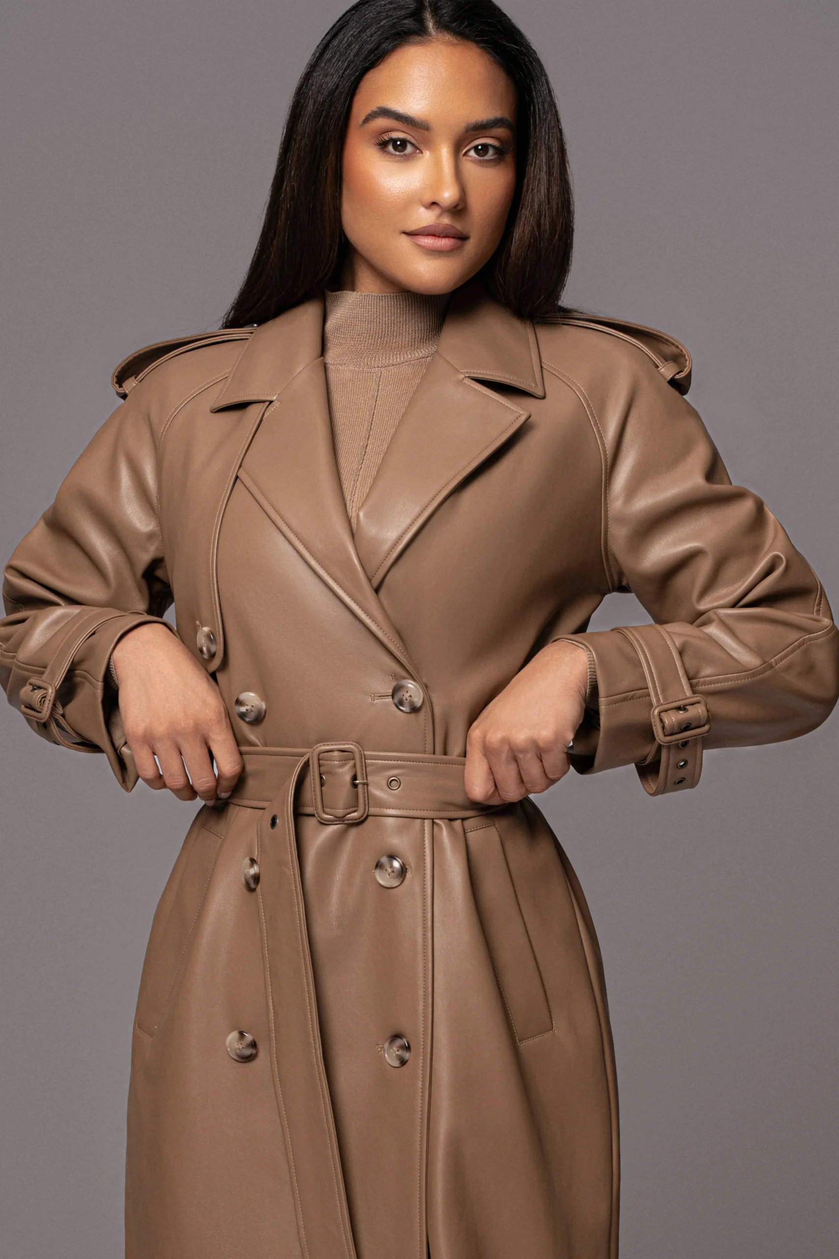 tan_odin_faux_leather_coa_6.webp JLUXLABEL Tan Odin Faux Leather Coat