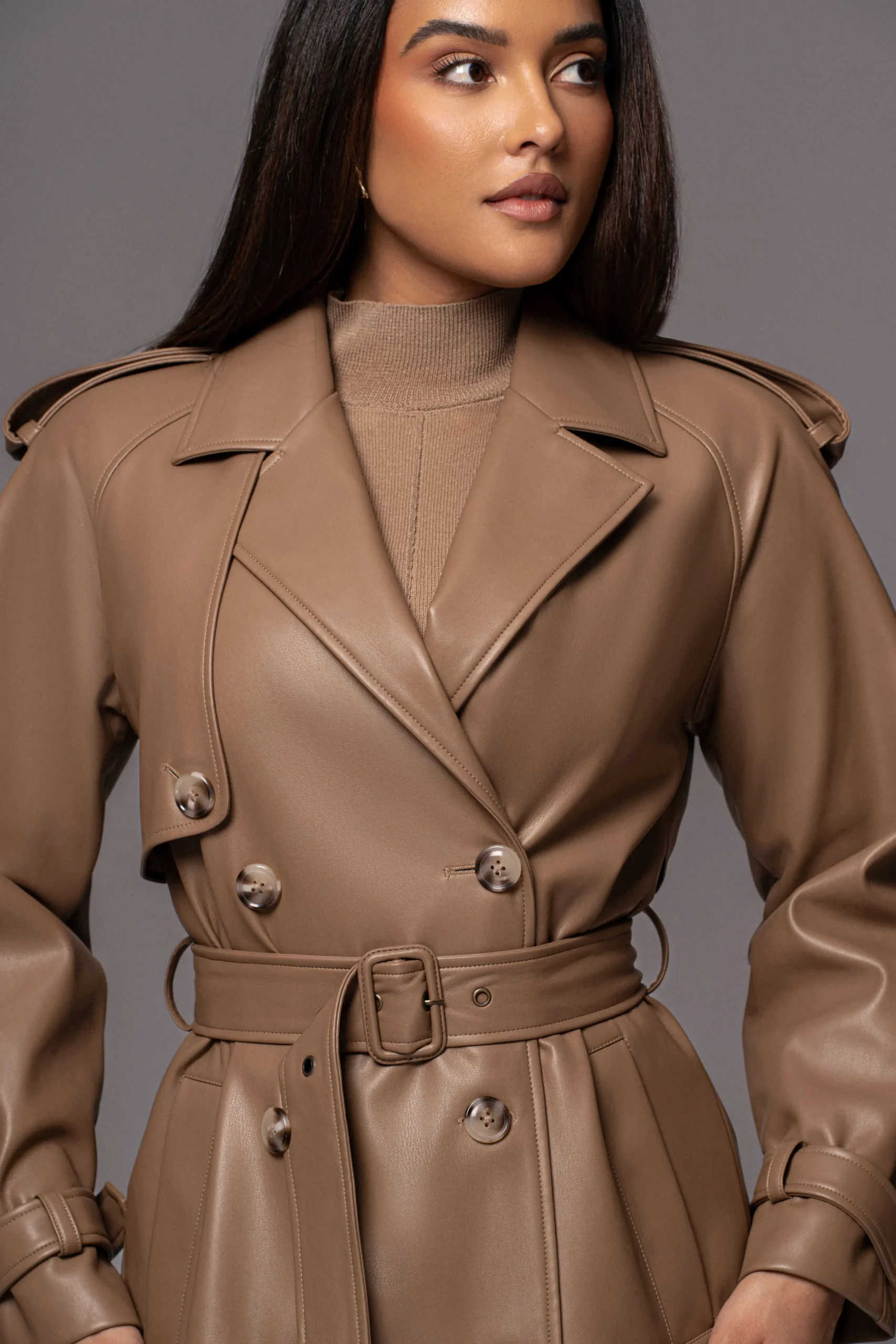 tan_odin_faux_leather_coa_7.webp JLUXLABEL Tan Odin Faux Leather Coat