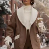JLUXLABEL Tan Presley Faux Leather Coat