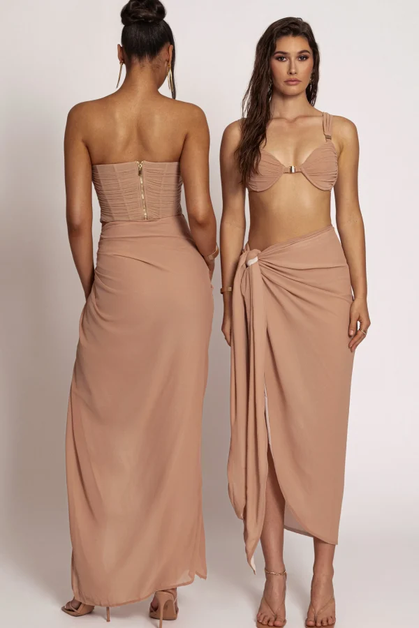 JLUXLABEL Tan Uncharted Waters Sarong