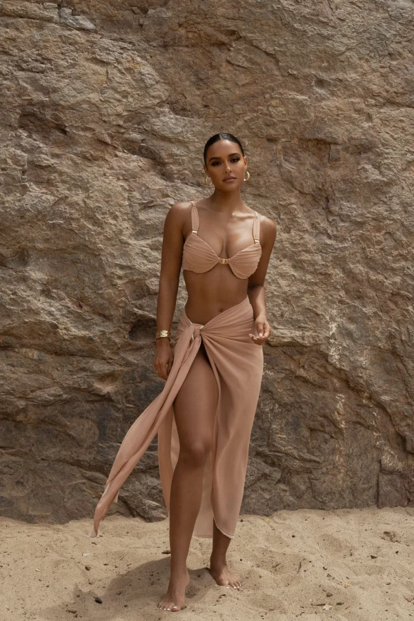 JLUXLABEL Tan Uncharted Waters Sarong
