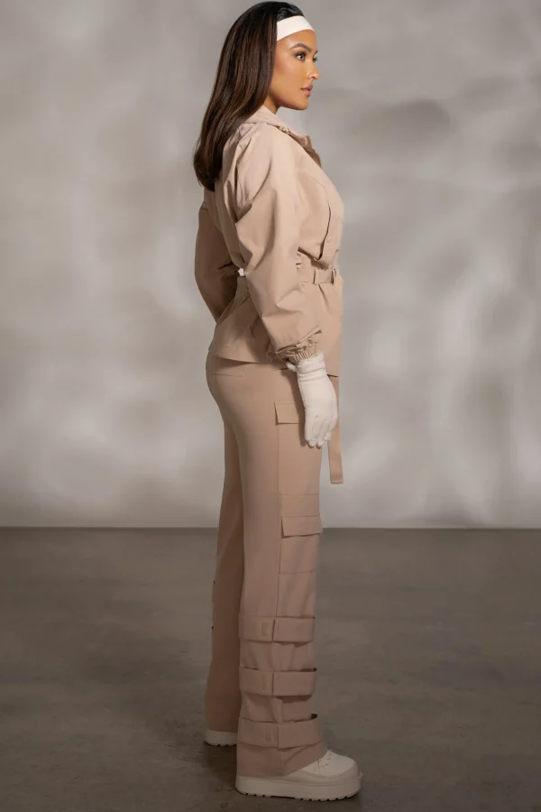 JLUXLABEL Tan Willow Belted Jacket