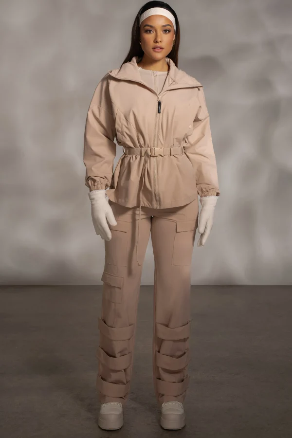 JLUXLABEL Tan Willow Belted Jacket