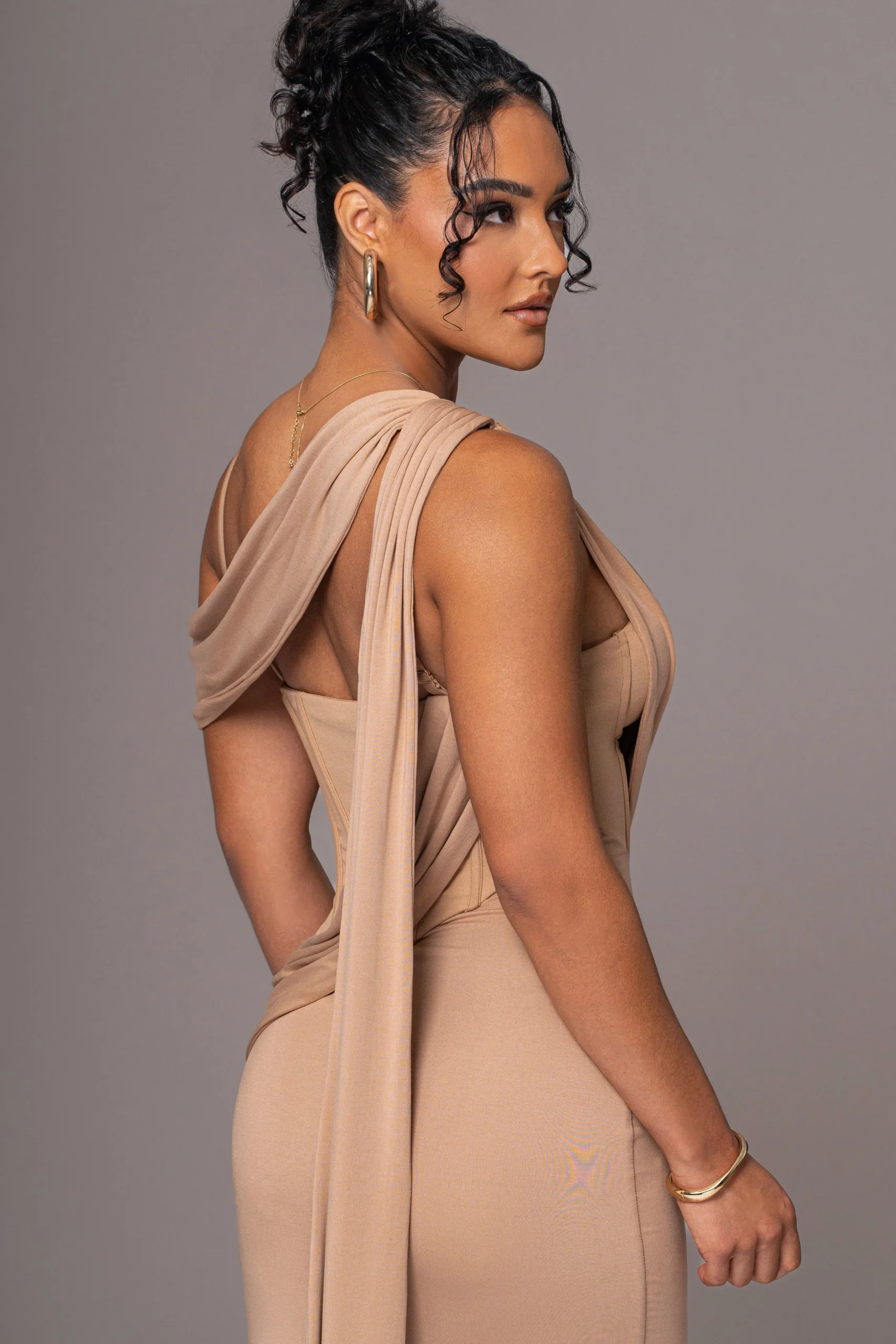 taupe_grand_entrance_drap_13.webp JLUXLABEL Taupe Grand Entrance Drape Dress
