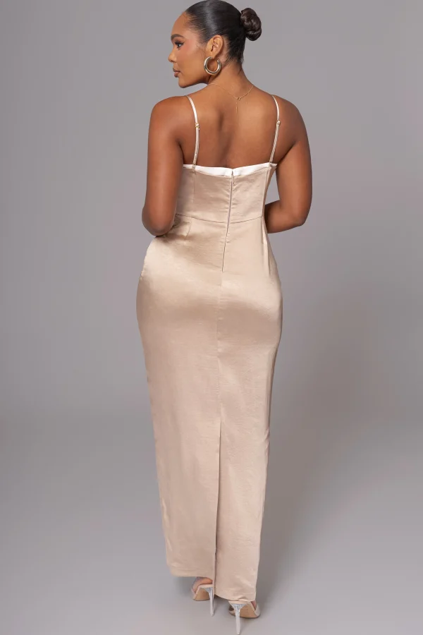 JLUXLABEL Taupe Moment In Time Maxi Dress