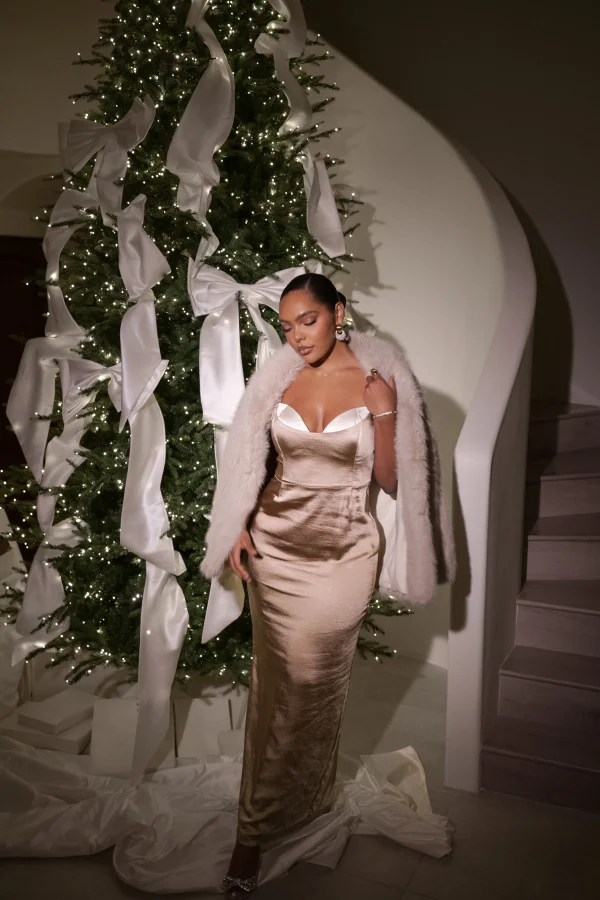 JLUXLABEL Taupe Moment In Time Maxi Dress