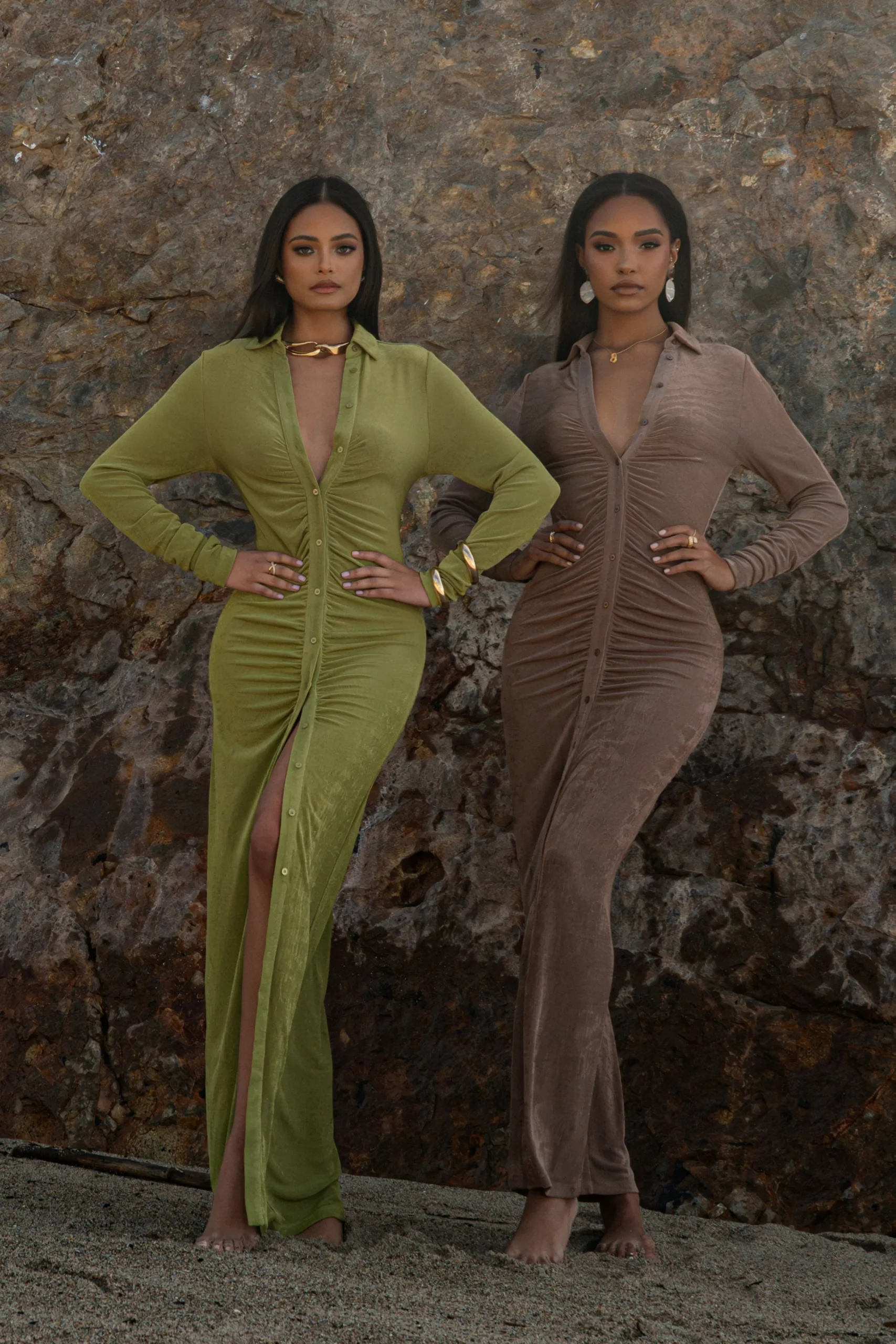 taupe_zahra_button_front__1.webp JLUXLABEL Taupe Zahra Button Front Maxi Dress