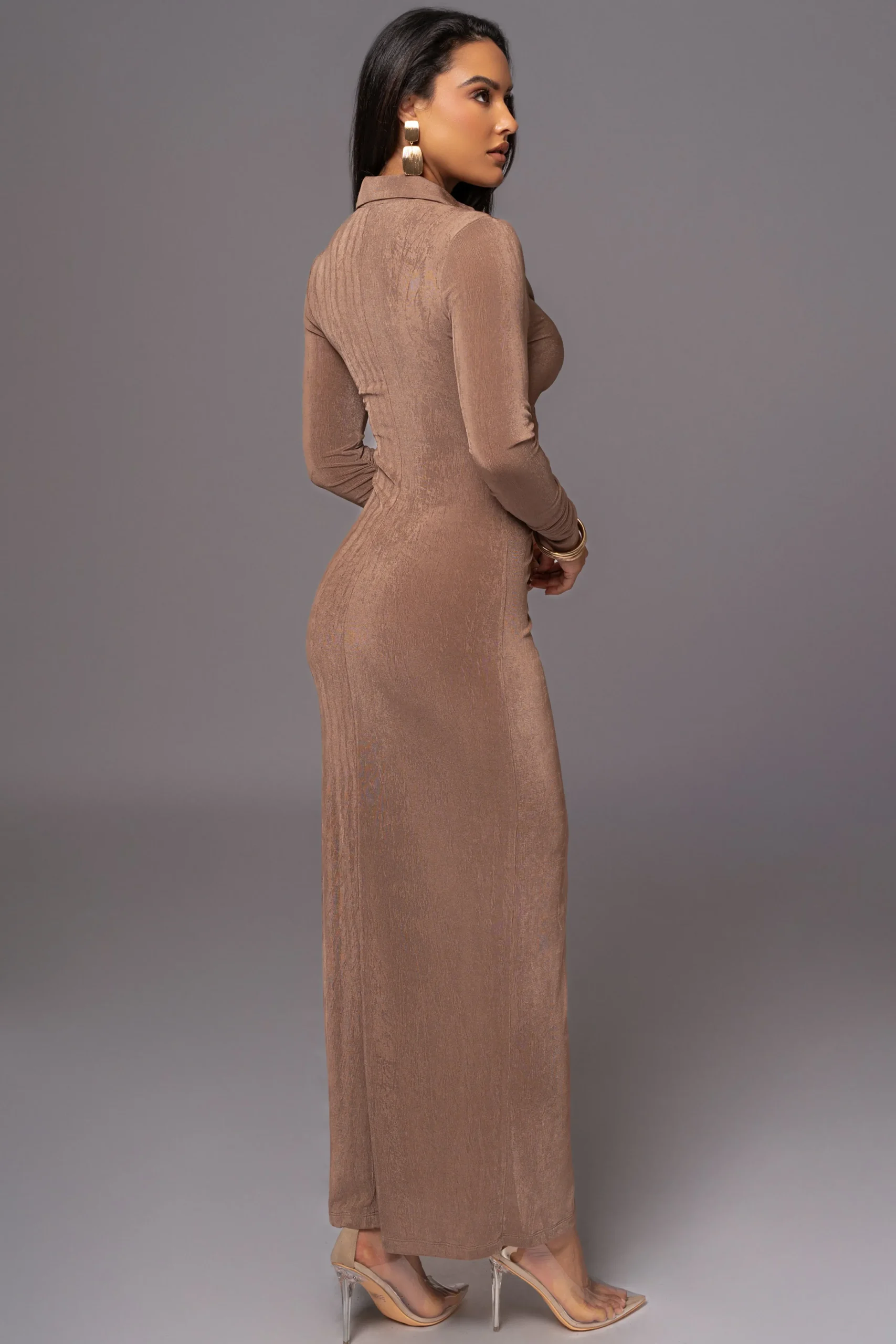 taupe_zahra_button_front__13.webp JLUXLABEL Taupe Zahra Button Front Maxi Dress