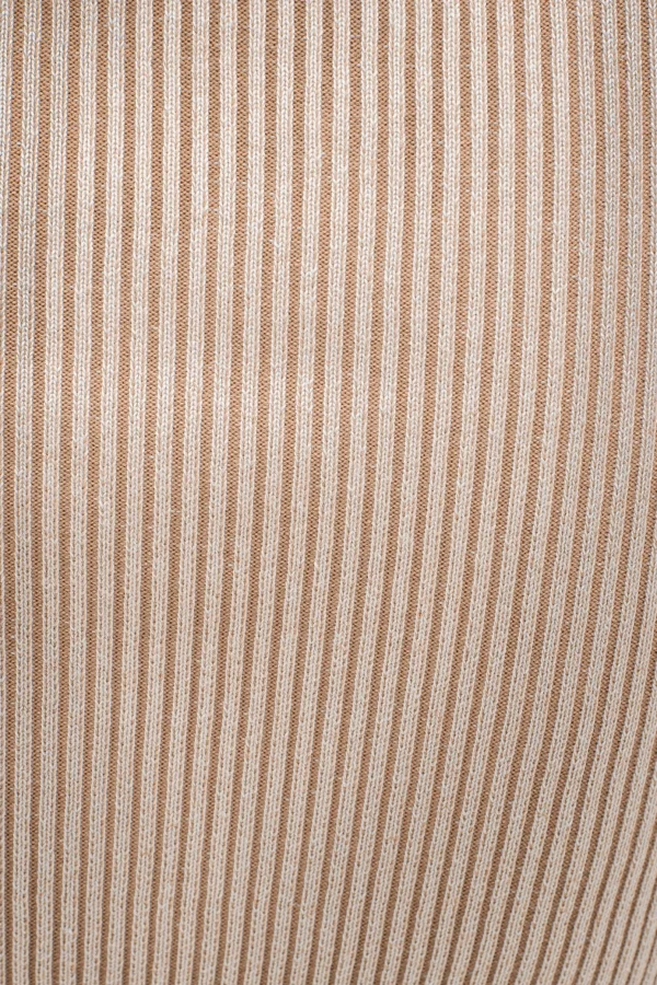 JLUXLABEL Taupe/White Jodie Ribbed Top
