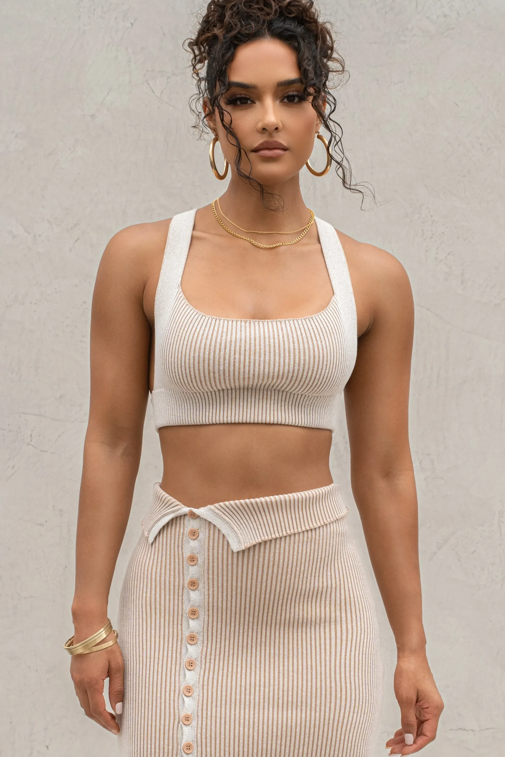 taupewhite_over_the_top_s_5.webp JLUXLABEL Taupe/White Over The Top Skirt